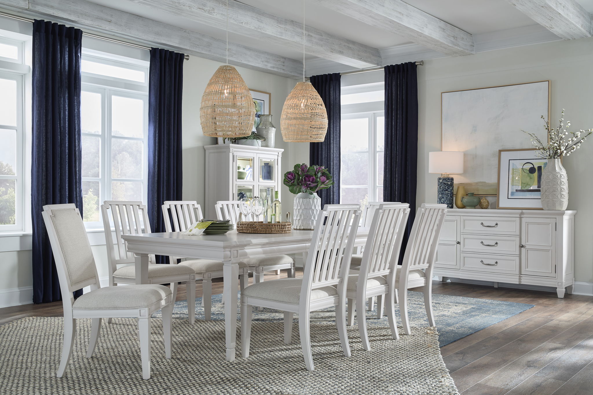 Willowbrook - Extendable Rectangular Dining Table - Egg Shell White