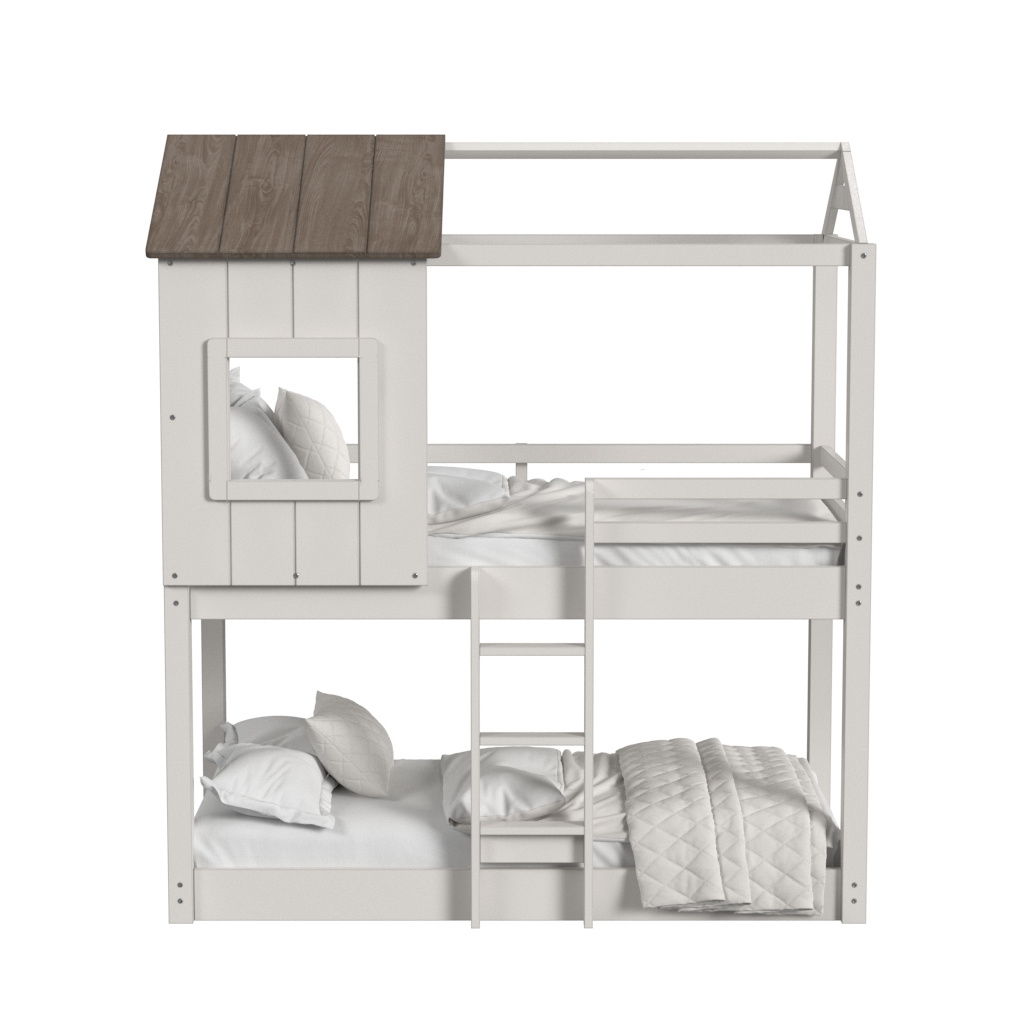 Lodge - Complete Loft Bunk Bed - Cookies / Cream