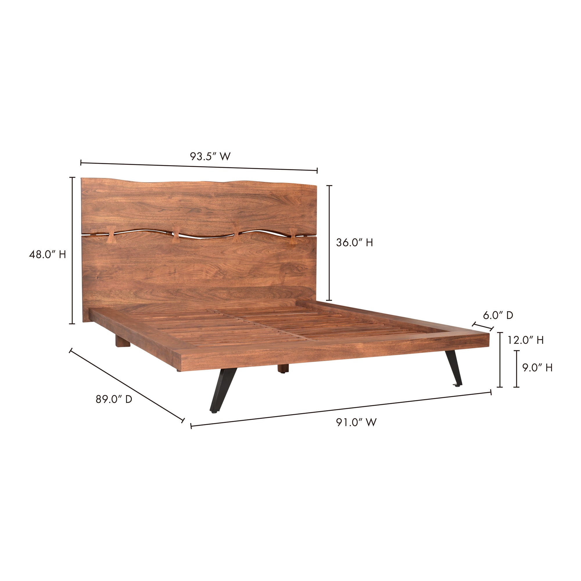 Madagascar - King Platform Bed - Light Brown