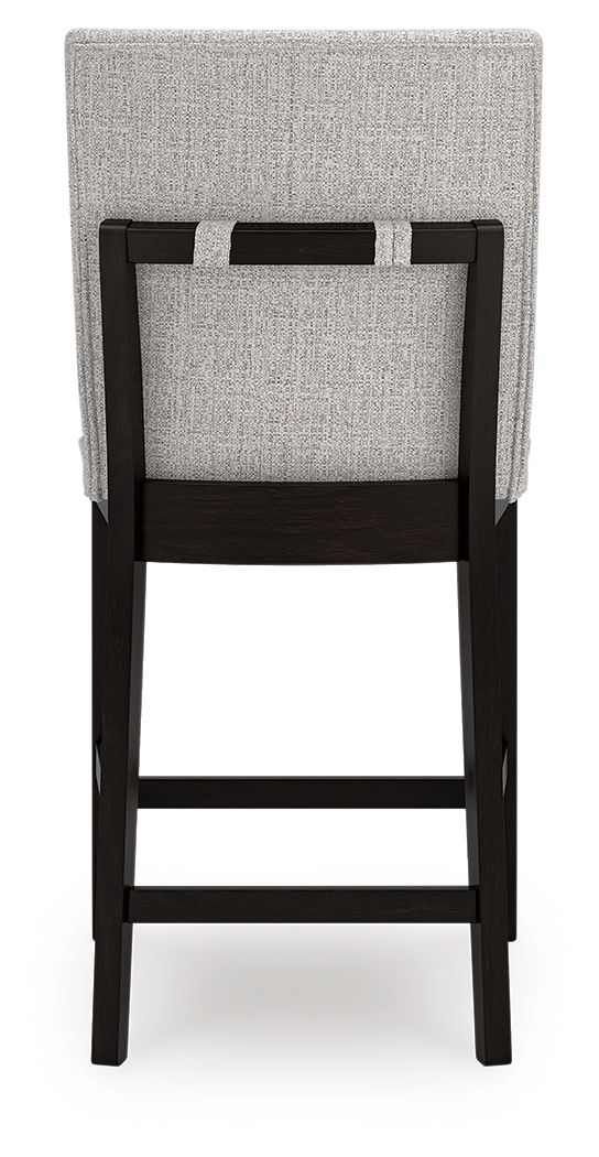 Neymorton - 5 Pc. - Rectangular Dining Room Counter Table, 4 Barstools - Dark Grayish Brown