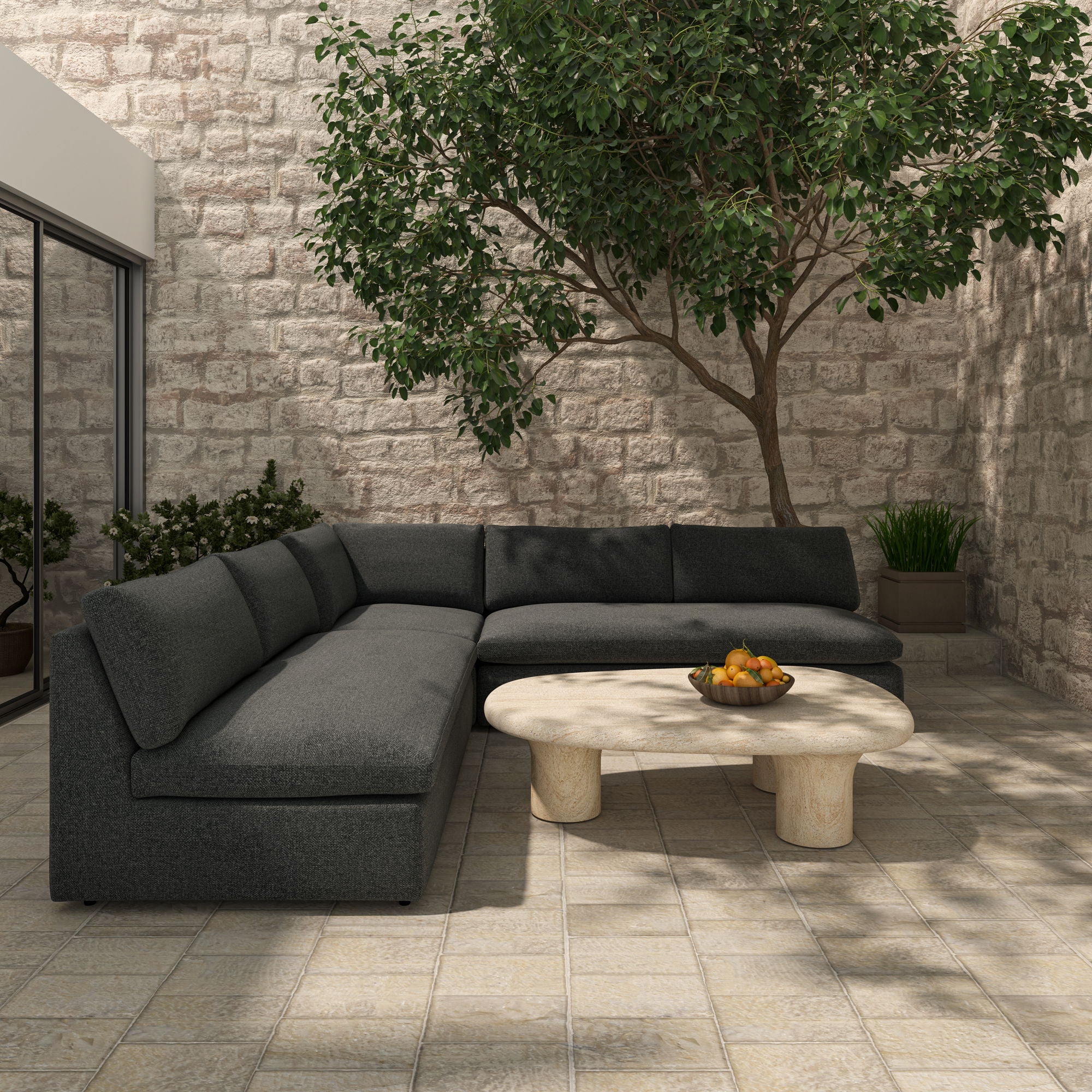 Miles - 3 Piece Outdoor Modular - Charcoal