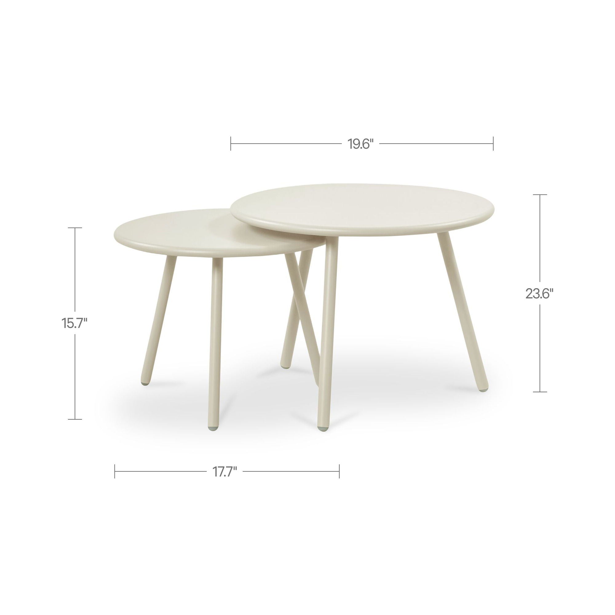 Kari - Outdoor Nesting Coffee Table - Cream / White