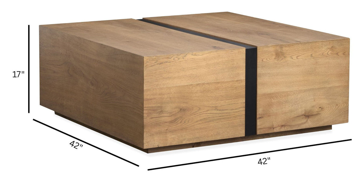 Ripley - Square Cocktail Table With Casters - Rustic Caramel