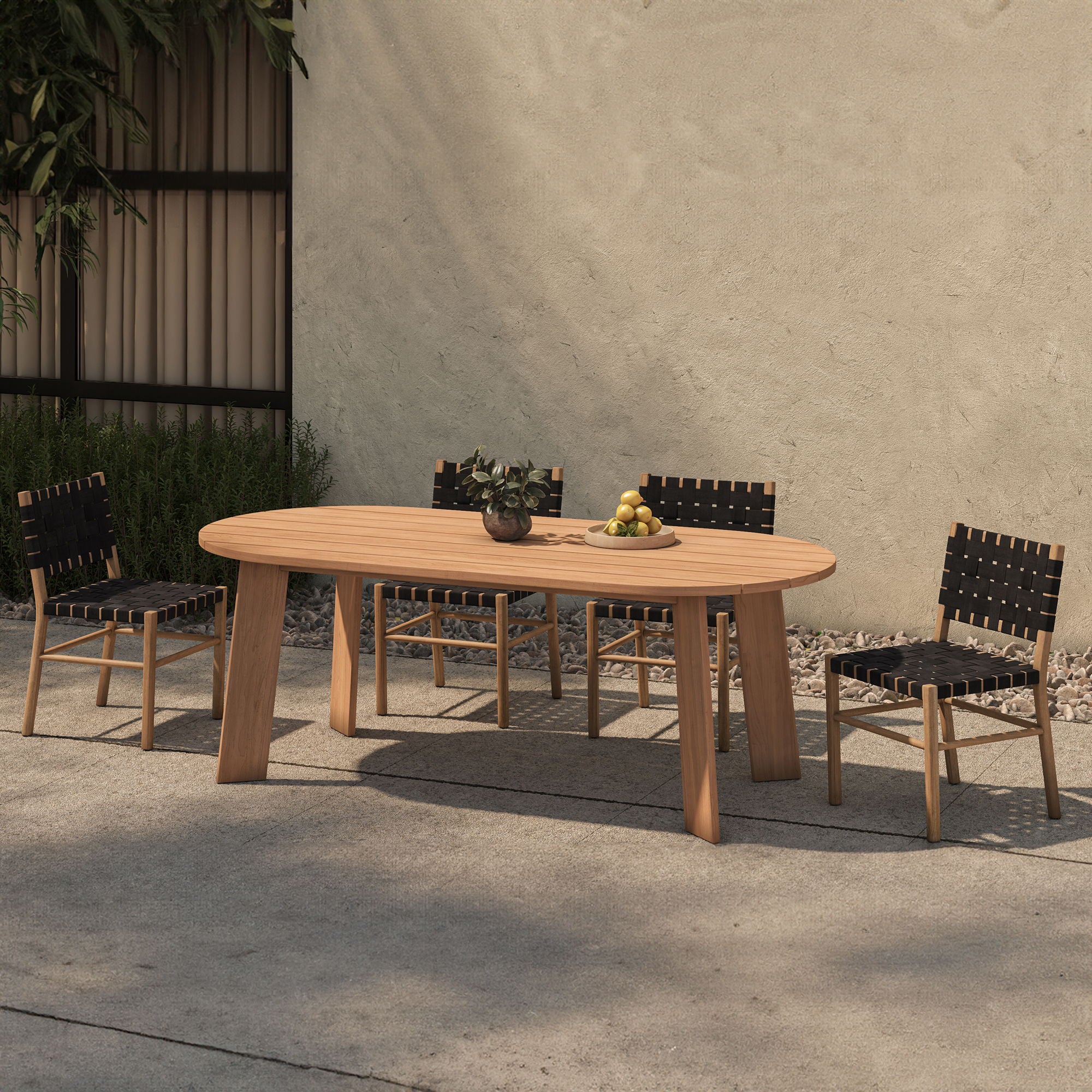 Delta - Oval Outdoor Dining Table - Natural