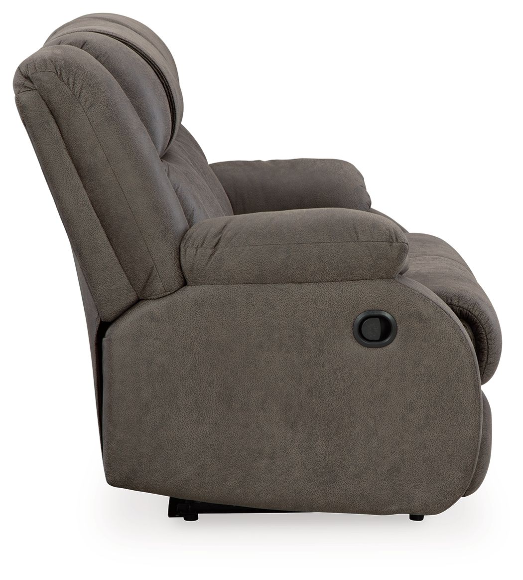 First Base - Gunmetal - Reclining Loveseat - Faux Leather