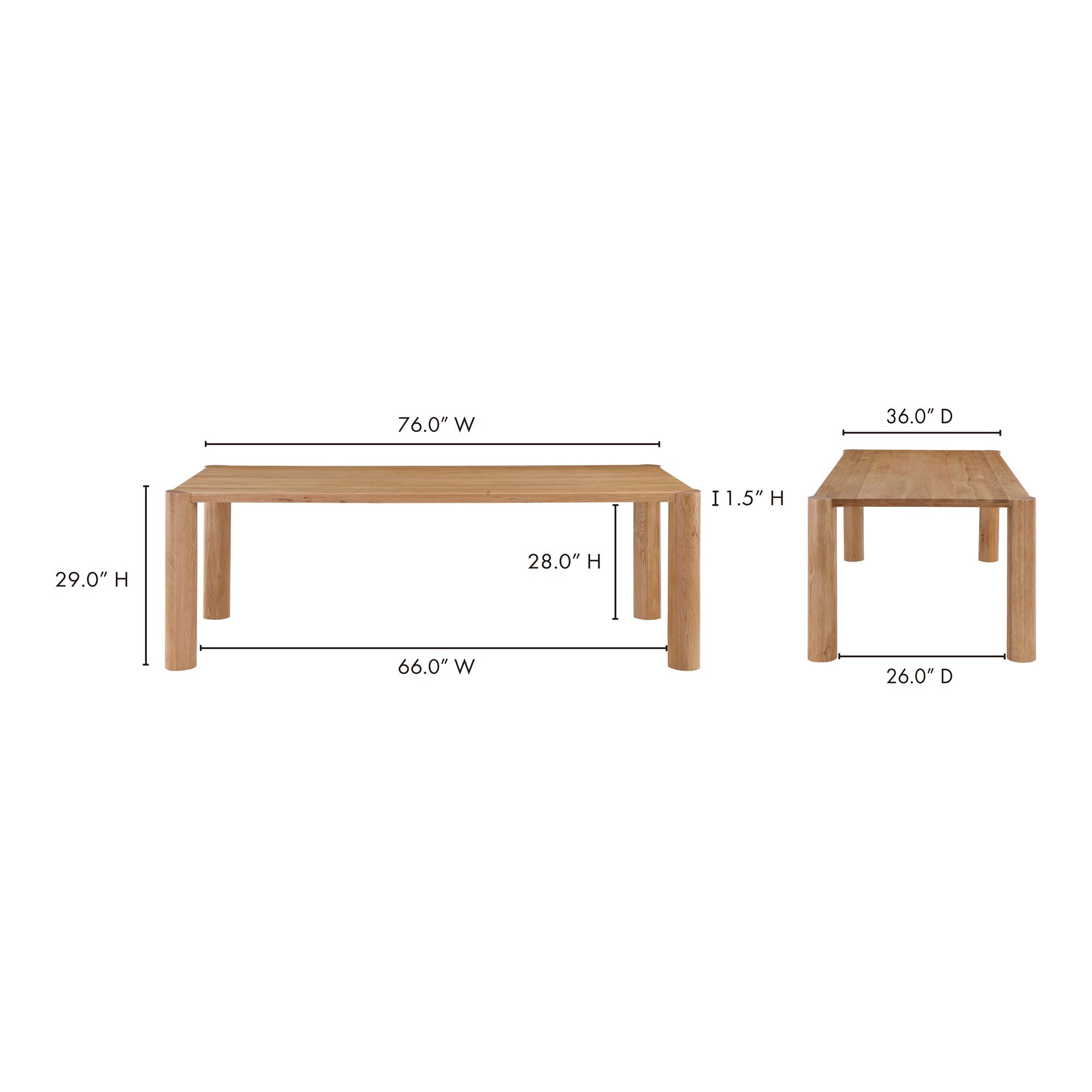 Post - Small Dining Table - Natural