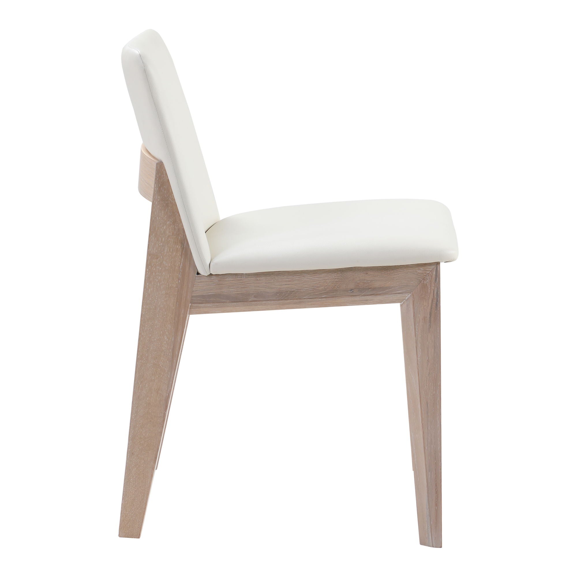 Deco - Oak Dining Chair PVC (Set of 2) - Cream White