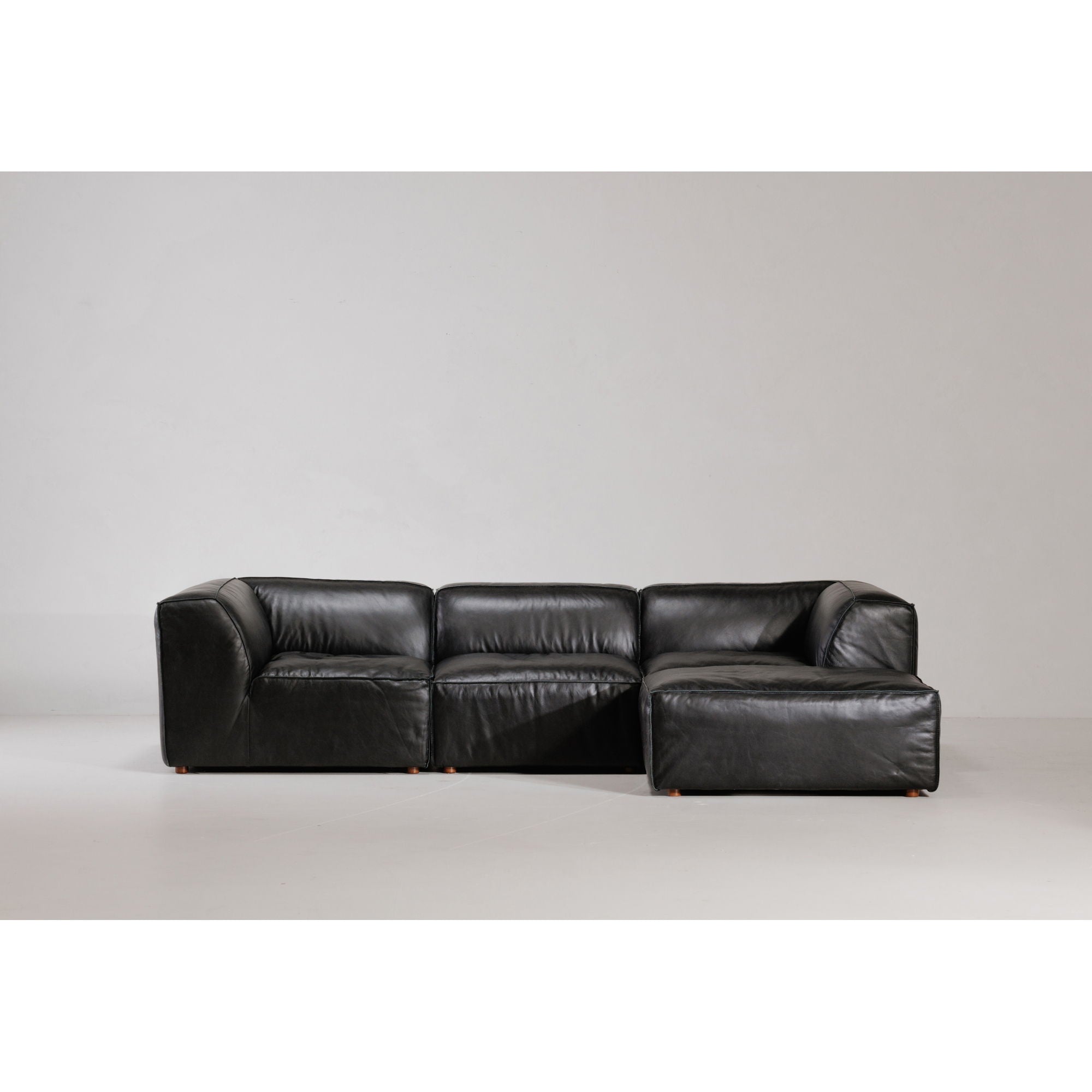 Form - Lounge Modular Leather Sectional - Vantage Black