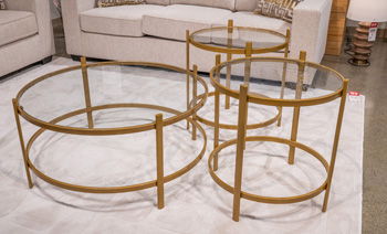 Pearlox - Gold - Occasional Table Set (Set of 3)