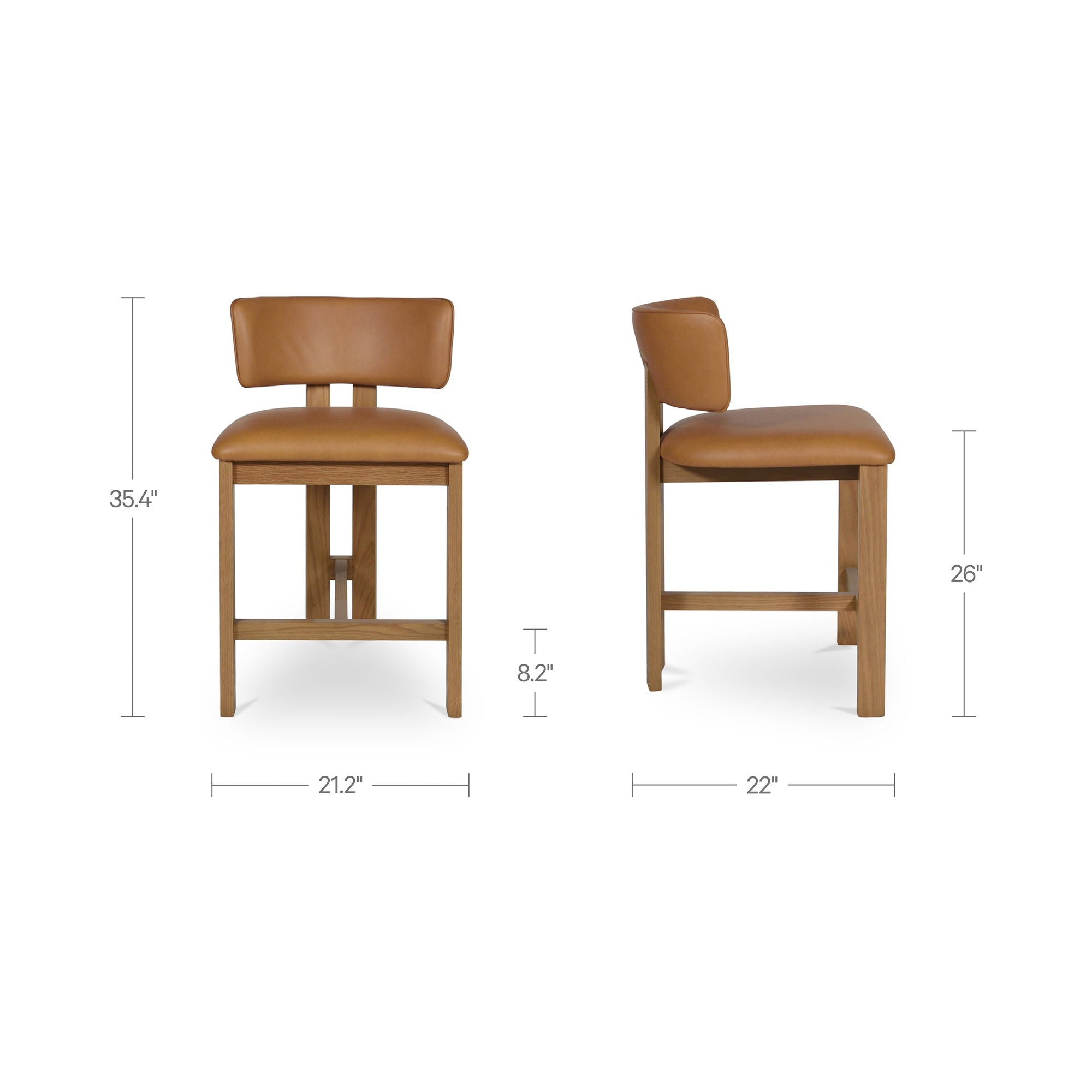 Morel - Leather Counter Stool - Brown