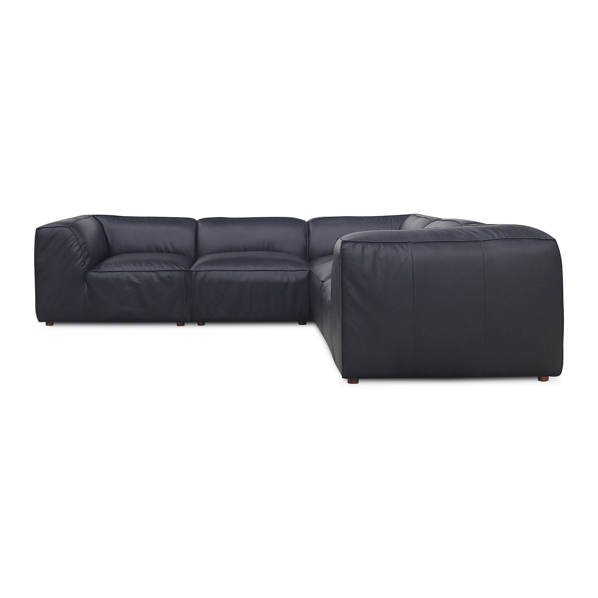 Form - Classic L Modular Leather Sectional - Vantage Black