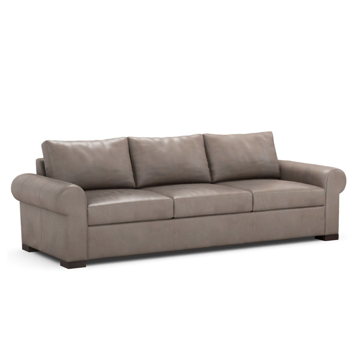 Classic Custom - Rivera Large Sofa With Roll Arm Old Attic Leather - Rocky Step