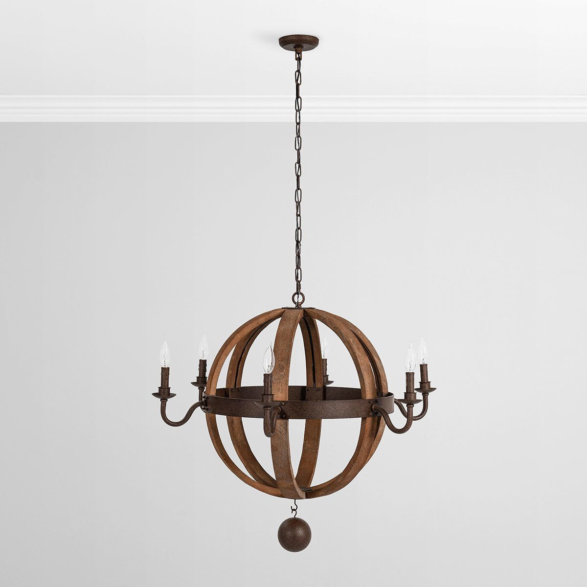 Tarsus - Iron Round Chandelier - Bronze