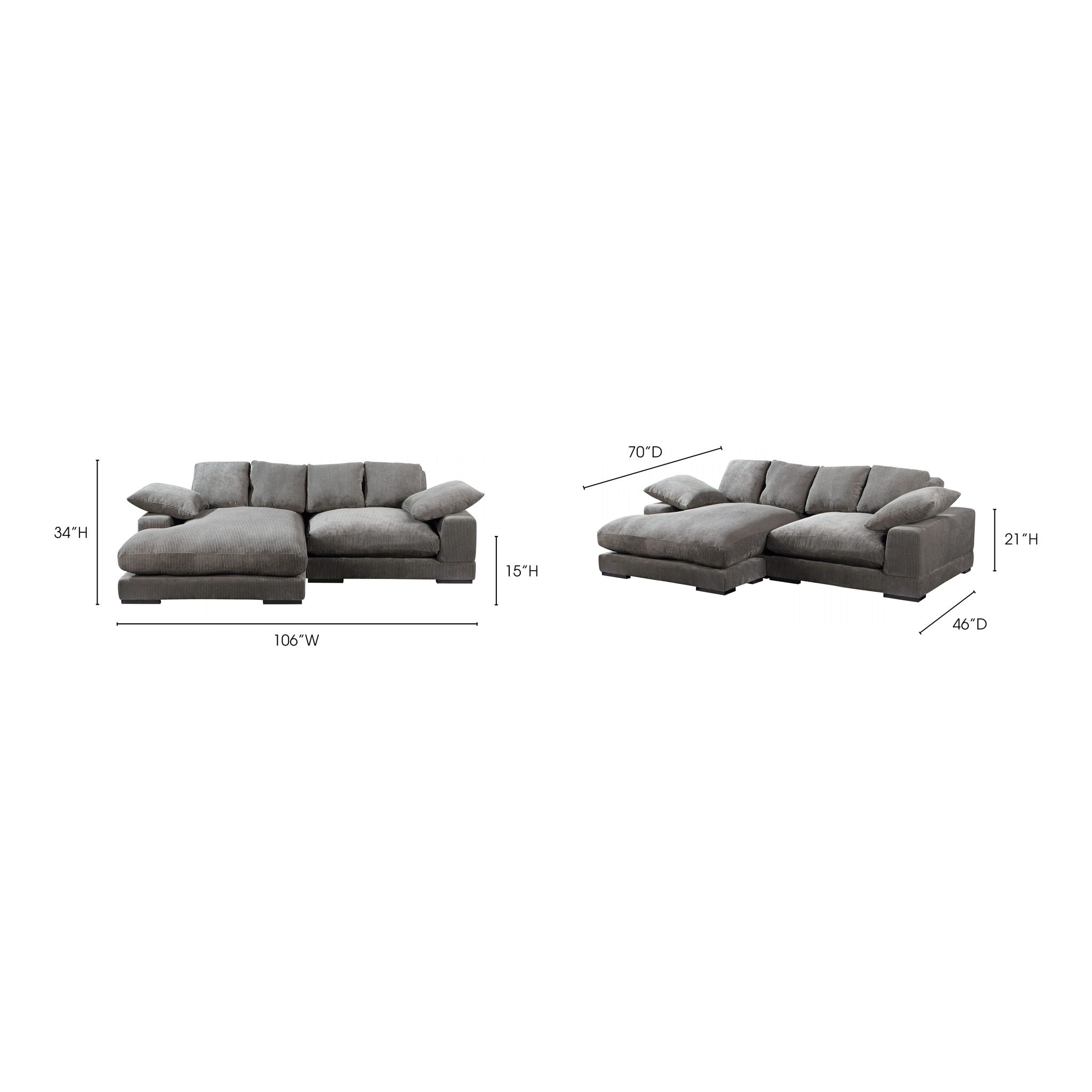 Plunge - Sectional - Gray
