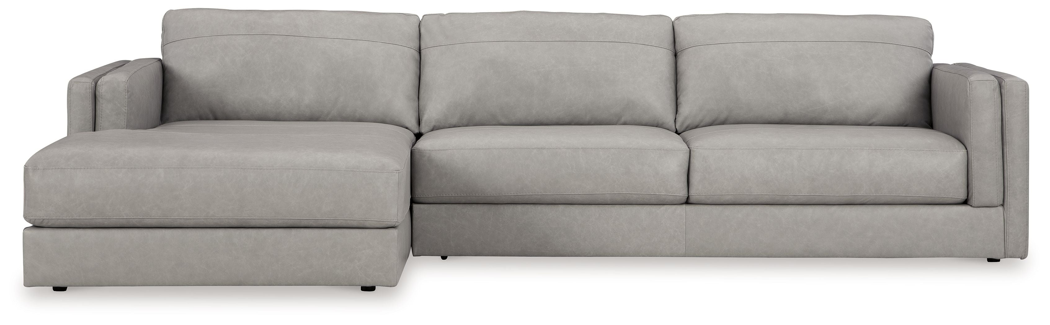 Amiata - Glacier - 2-Piece Sectional With Laf Corner Chaise - Leather Match