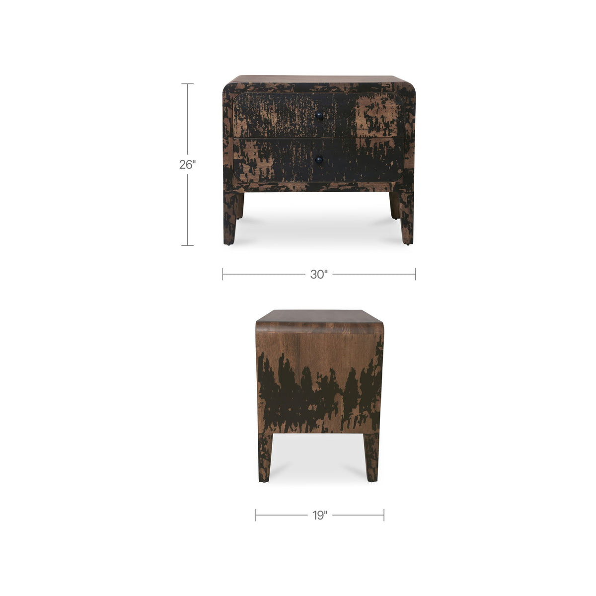 Iris - Nightstand - Distressed Black