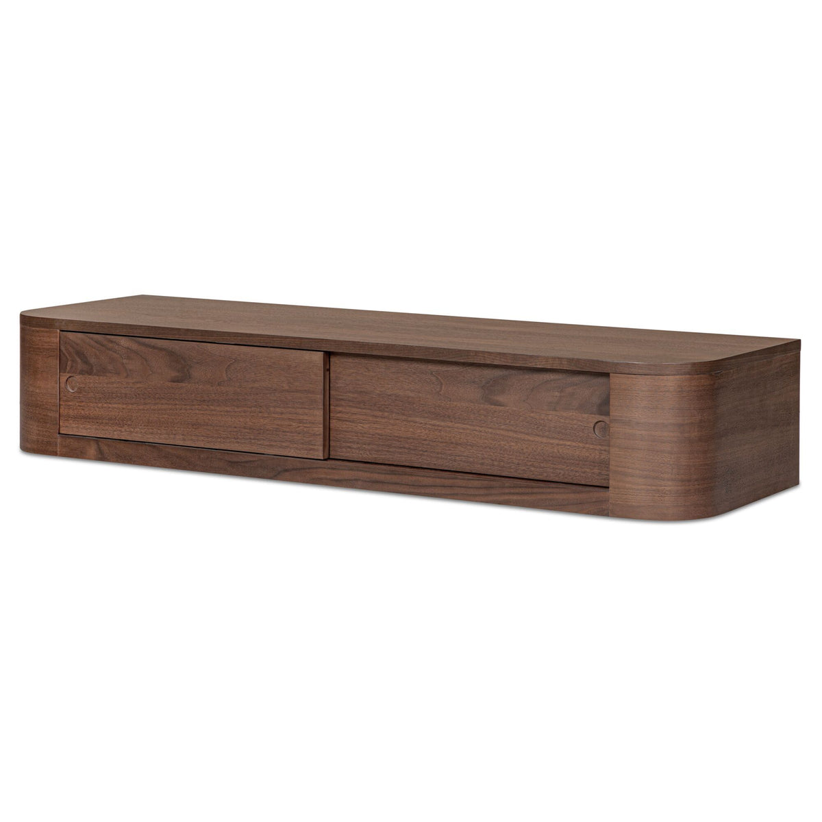 Round - Off Floating Console Table - Walnut / Brown