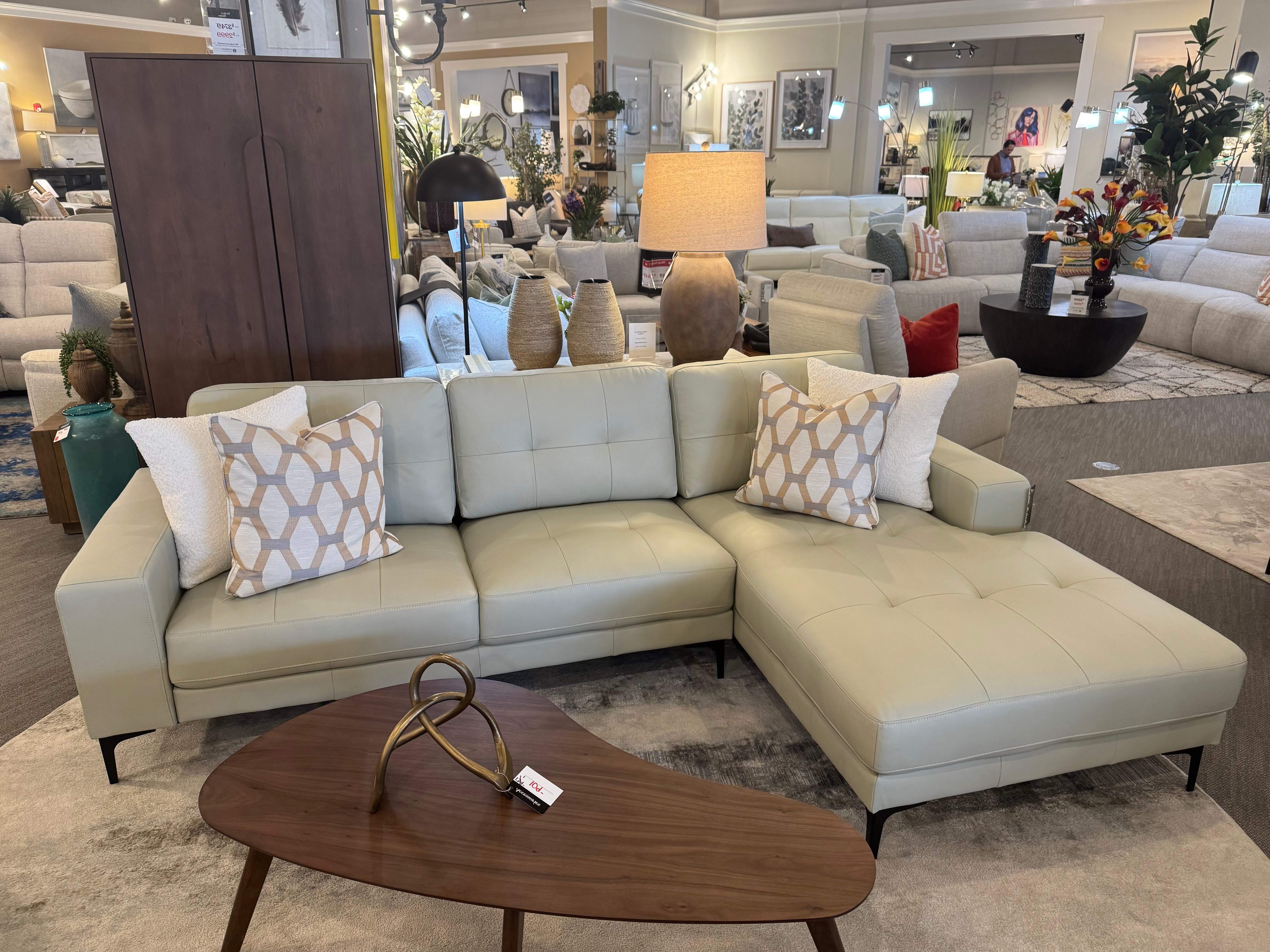 Tufted Leather Sectional
