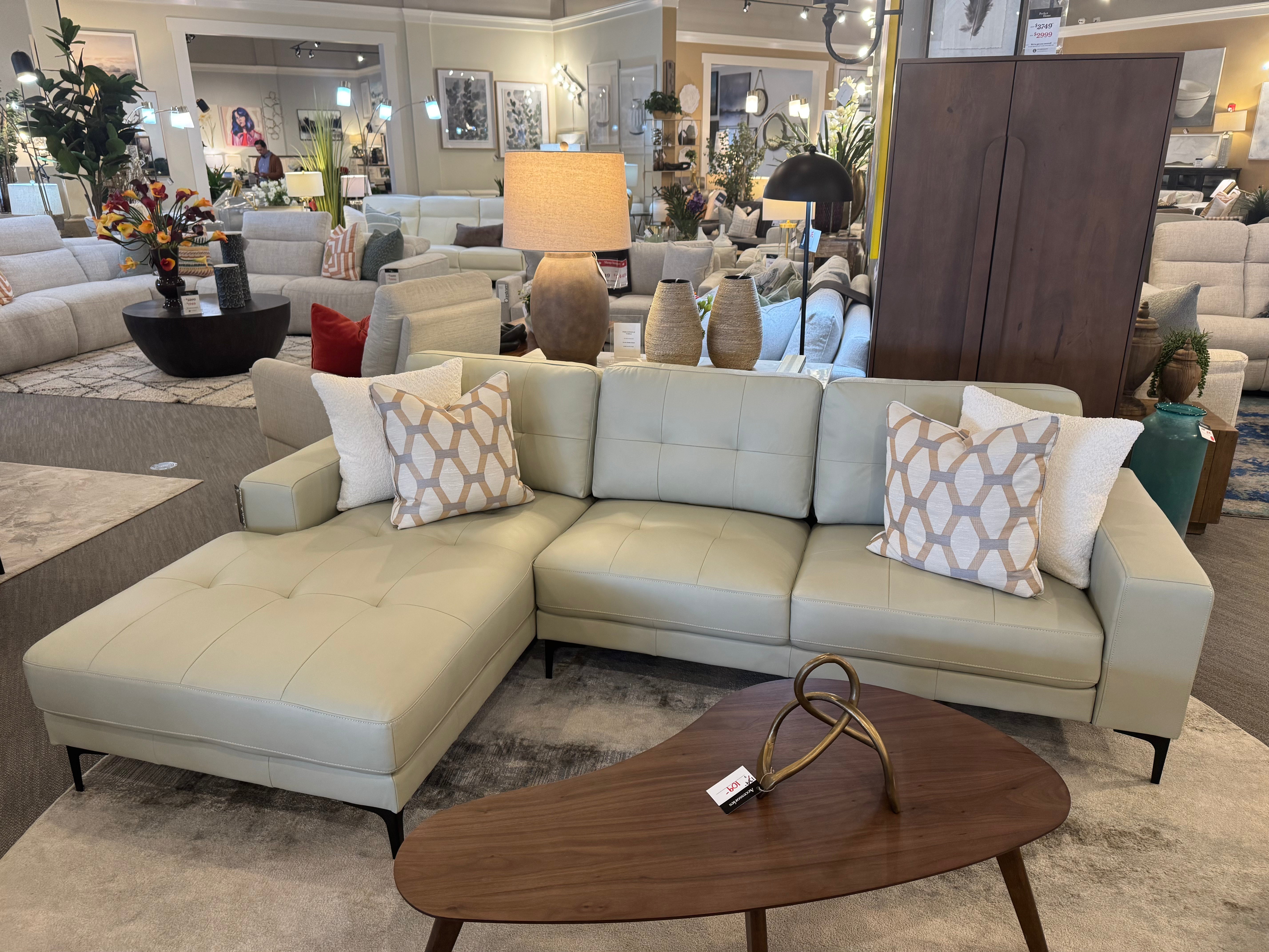 Tufted Leather Sectional