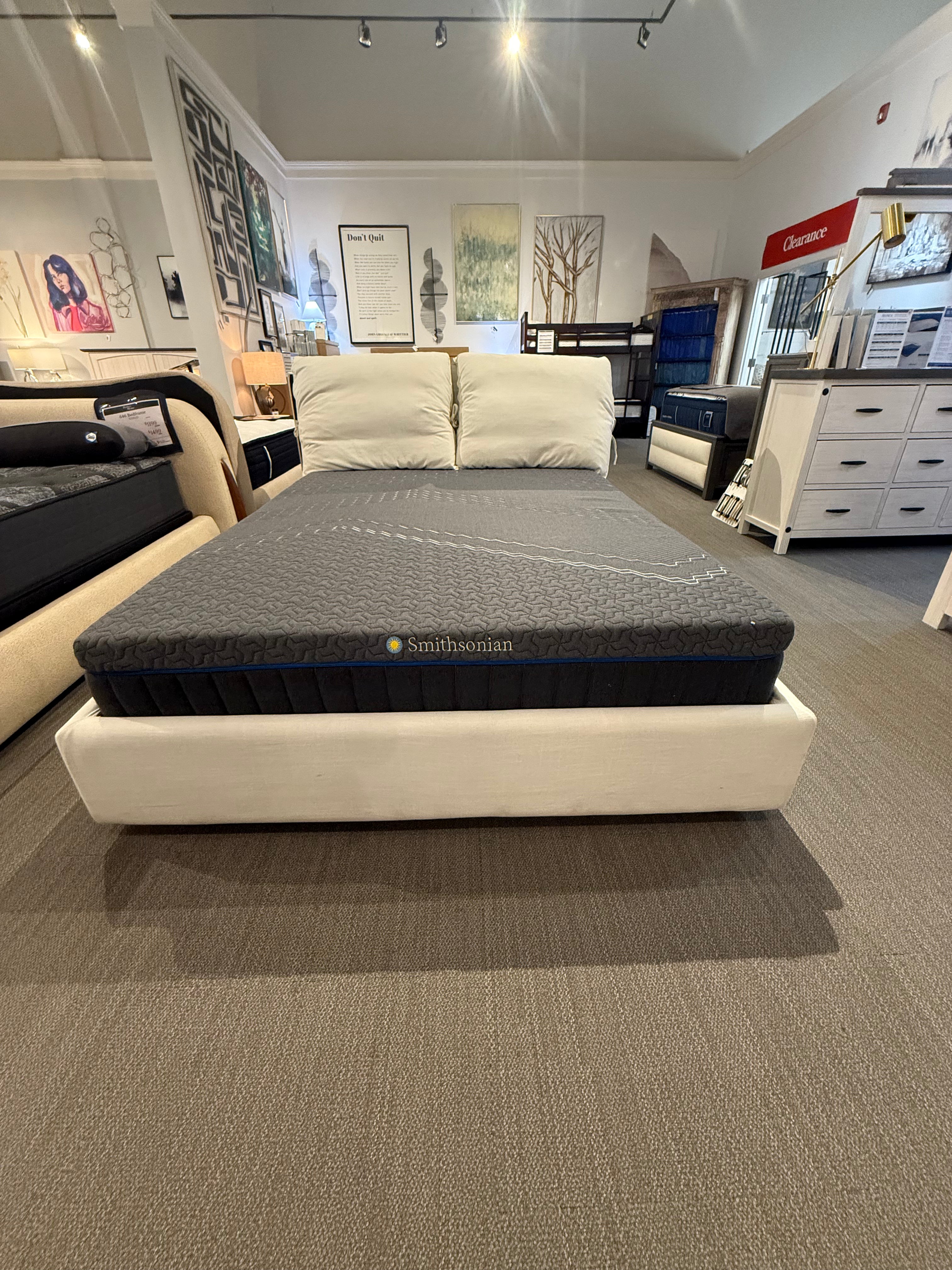 Plume upholstery linen bed frame