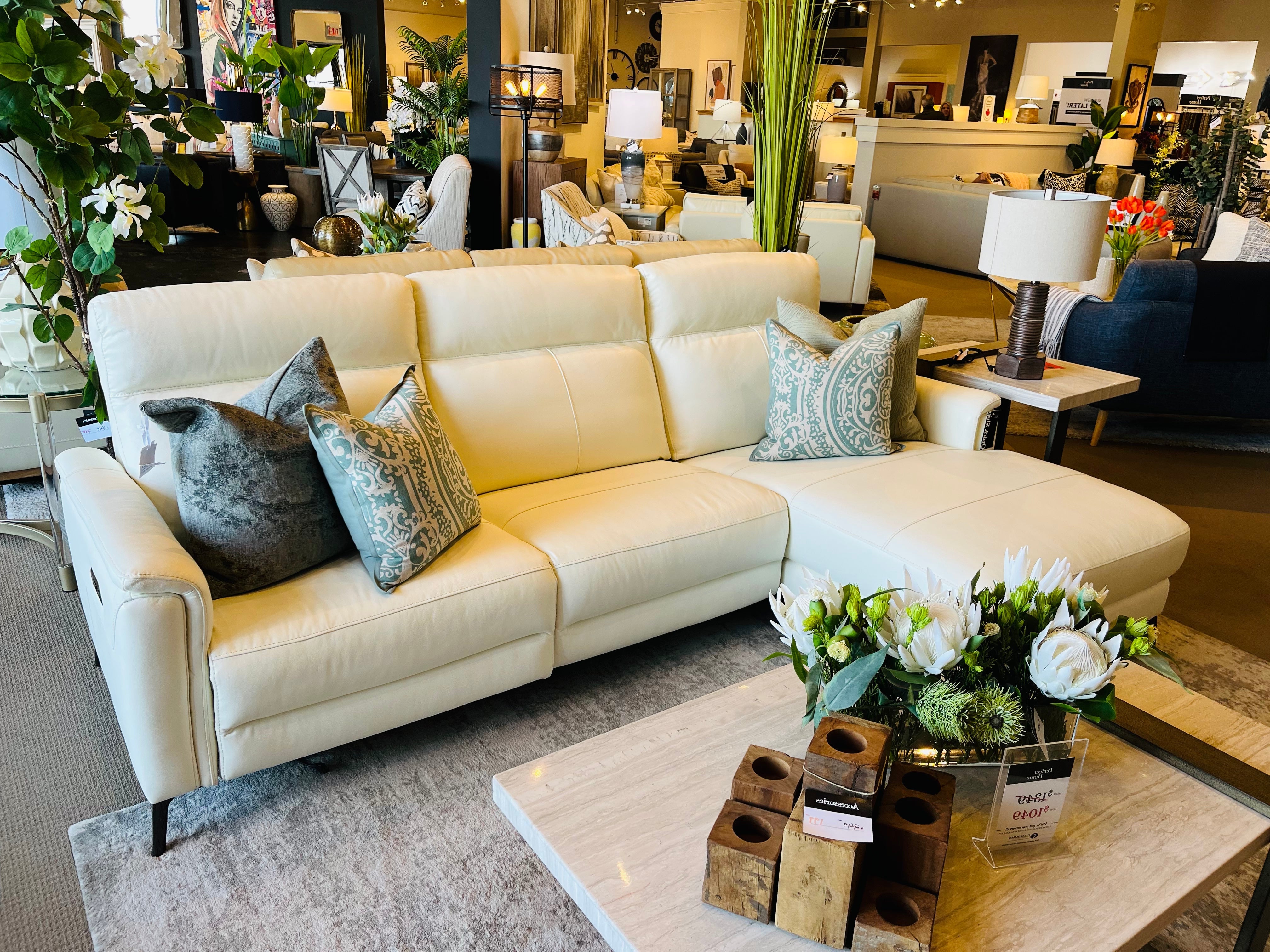 Leather Power Reclining Sectional