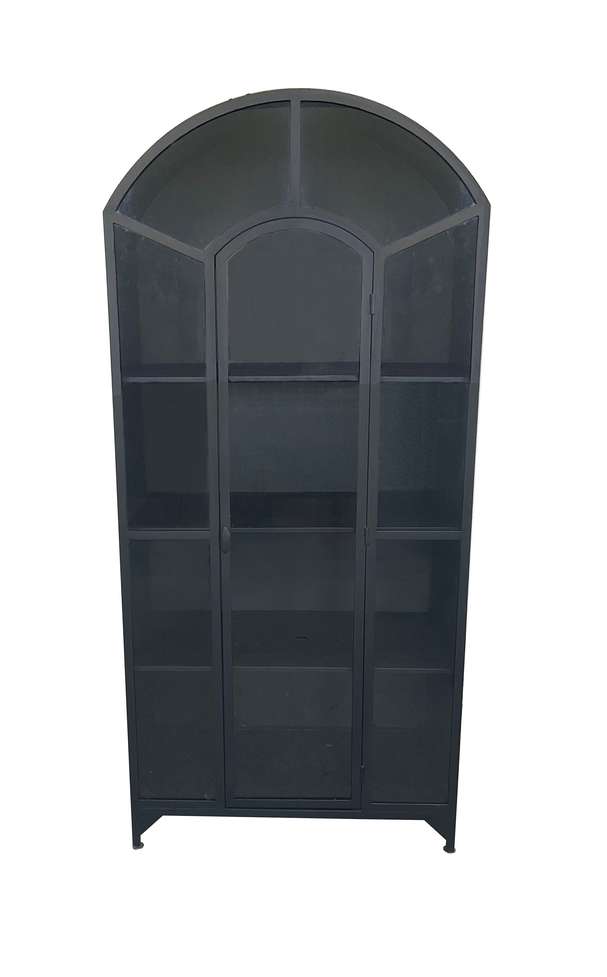 Lillo - Metal/Glass Single Door Cabinet - Black