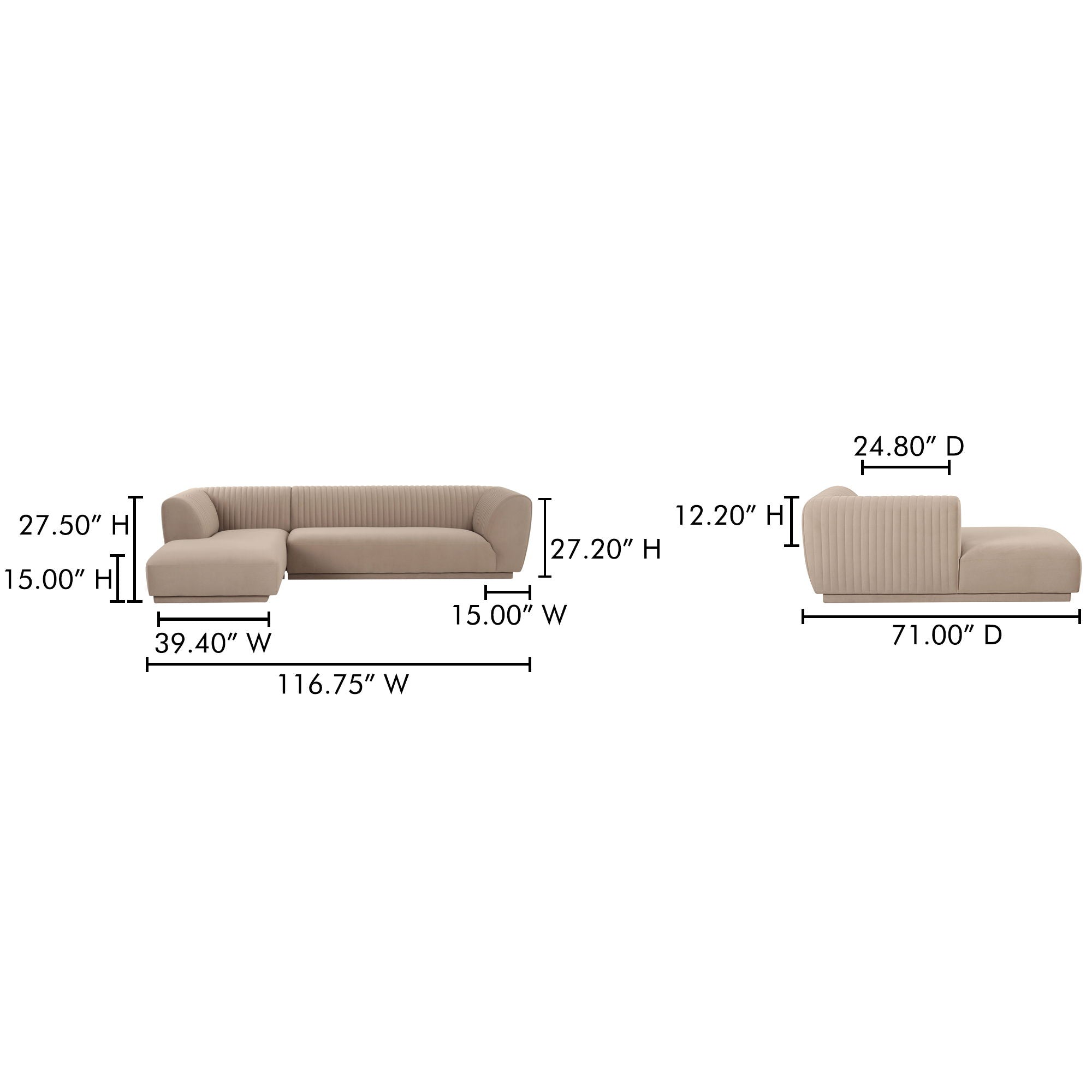 Zandro - Sectional Left - Beige