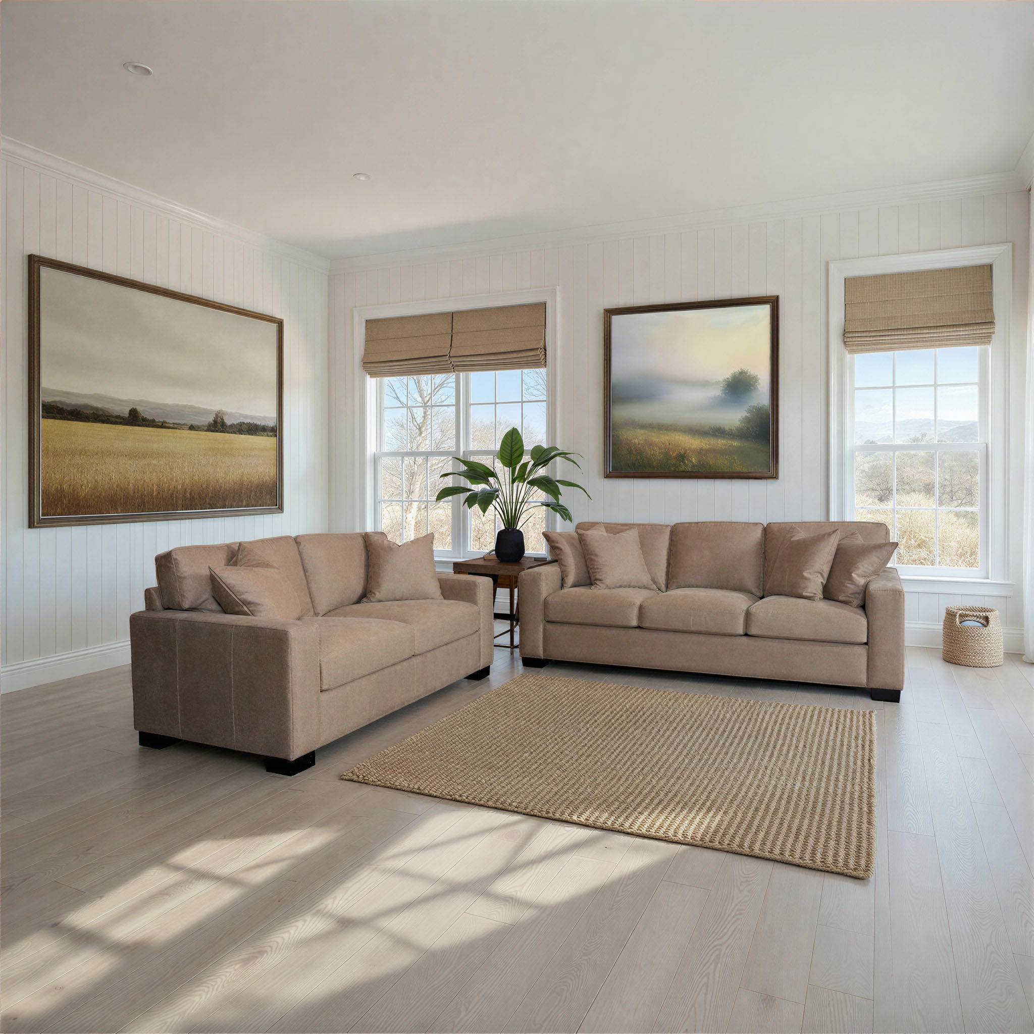 Dexter - Sofa With 4 Pillows - Taupe