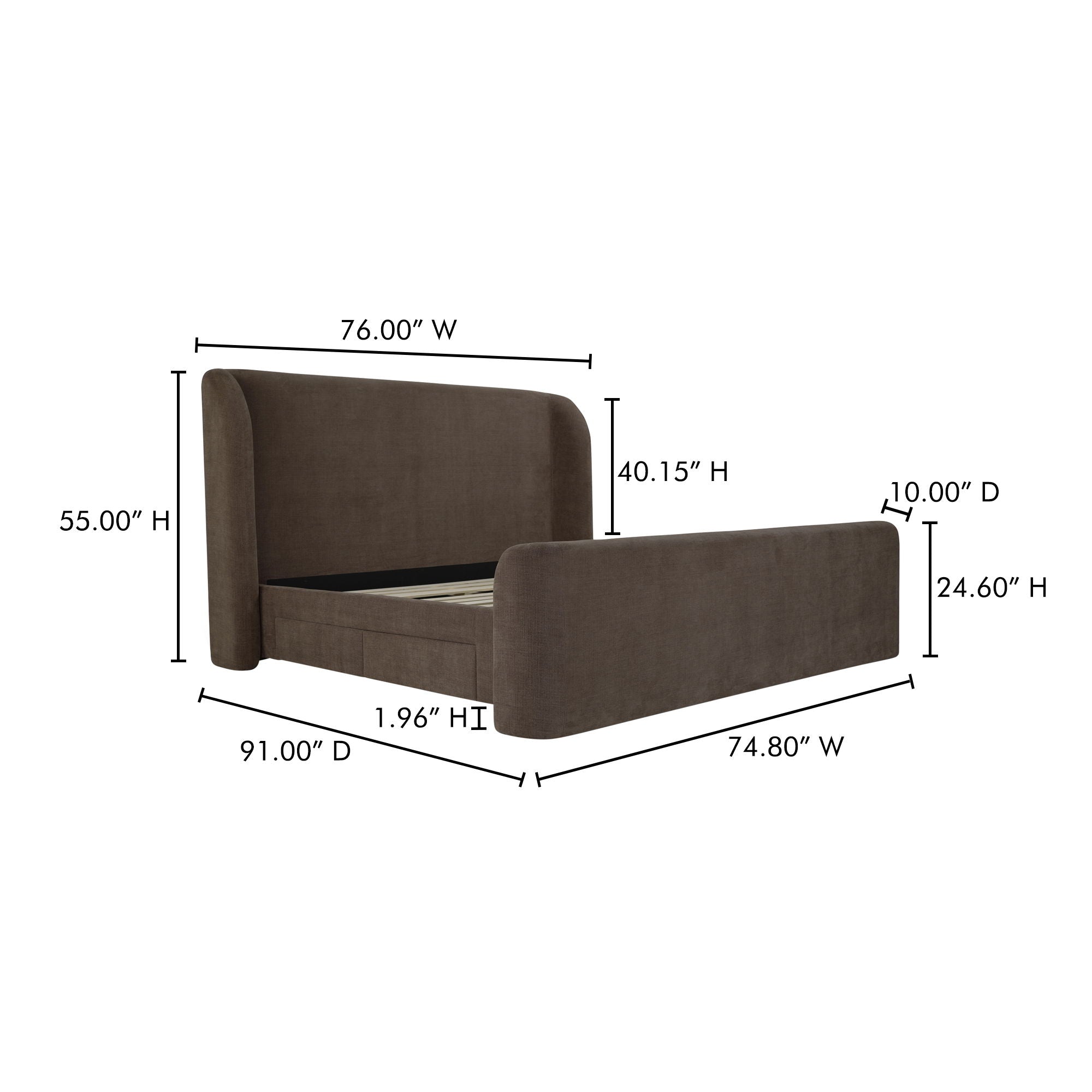Sophia - Queen Bed - Brown