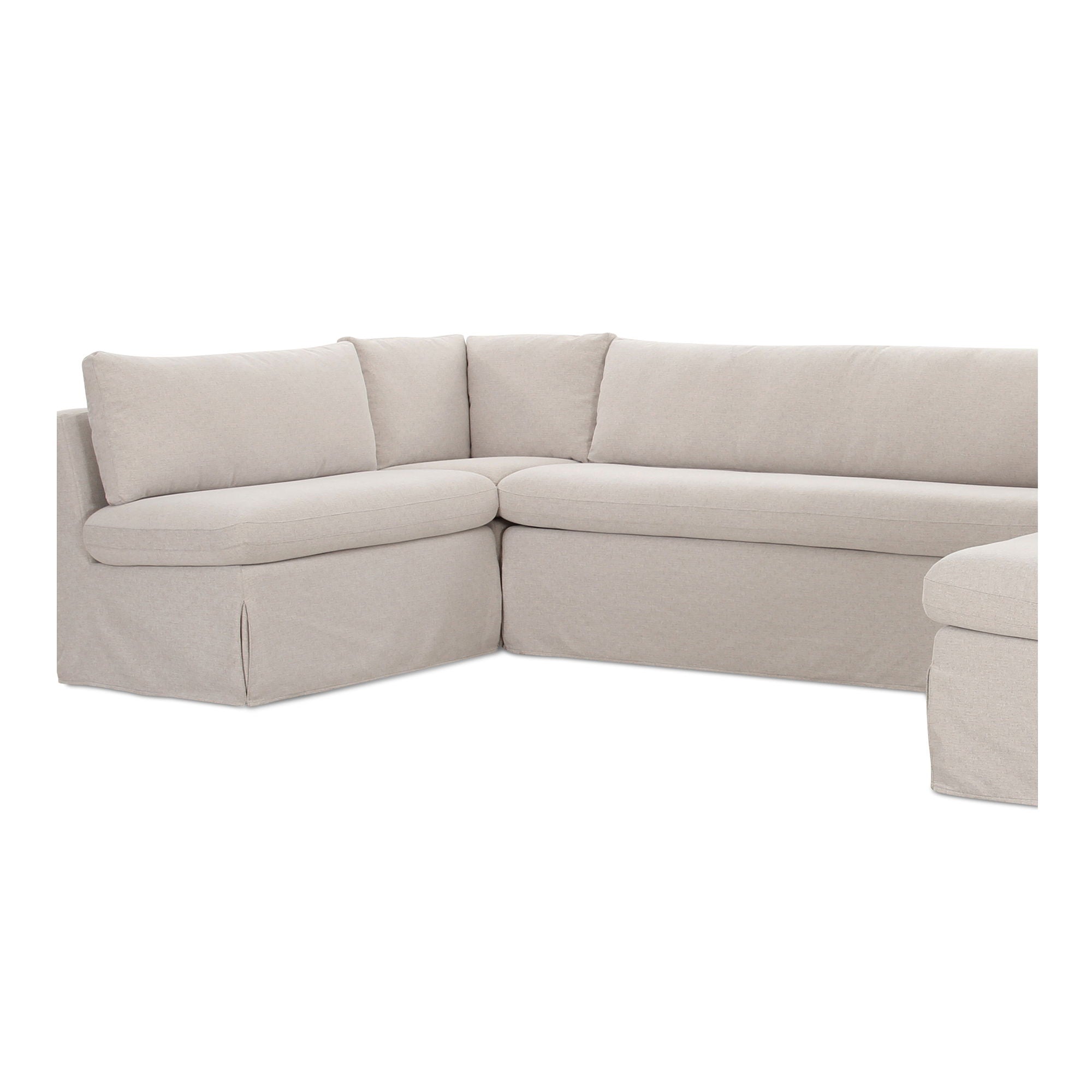 Fable - 5 Piece Slipcover Dining Banquette U-Shape - Beige