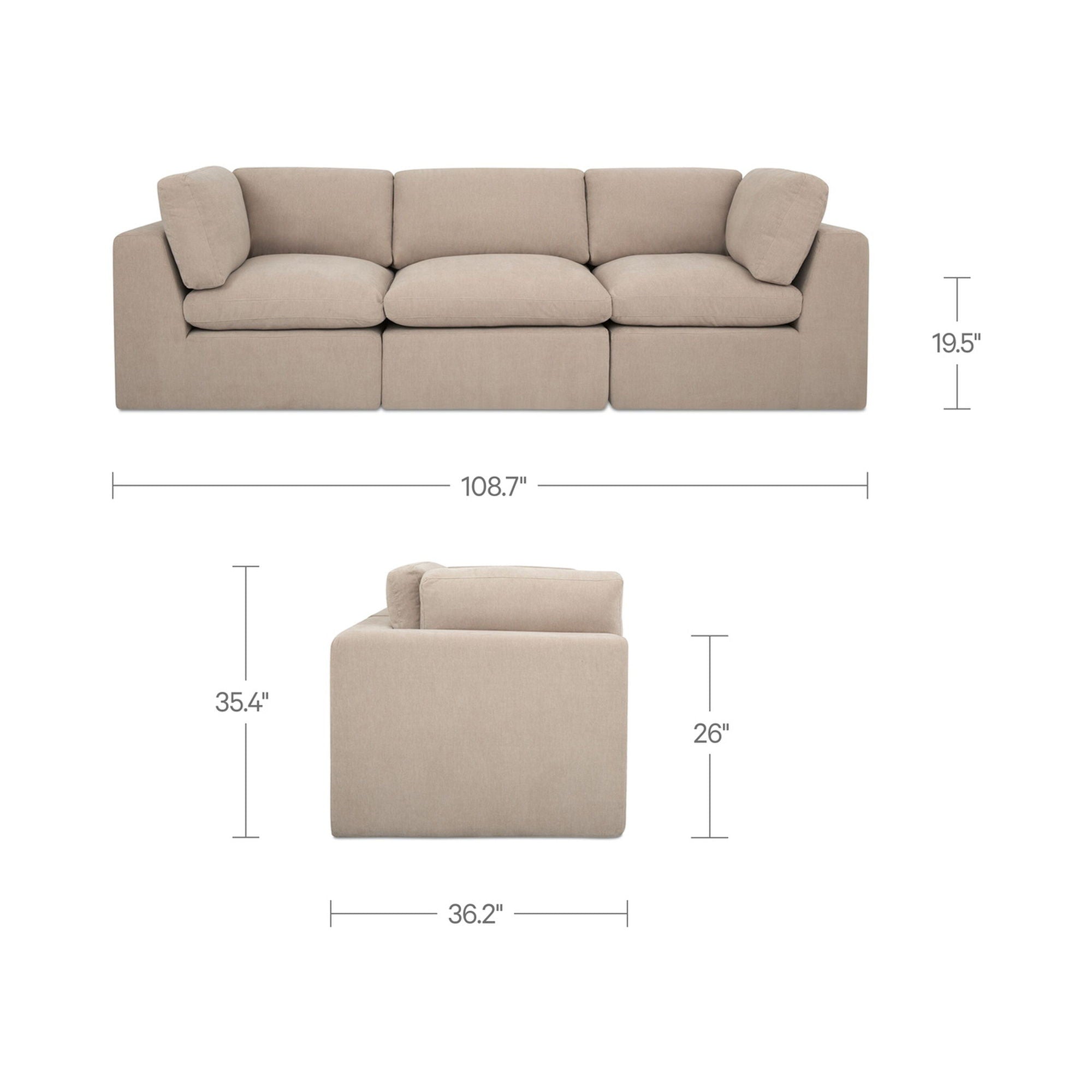 Cates - Modular Sofa - Pebble