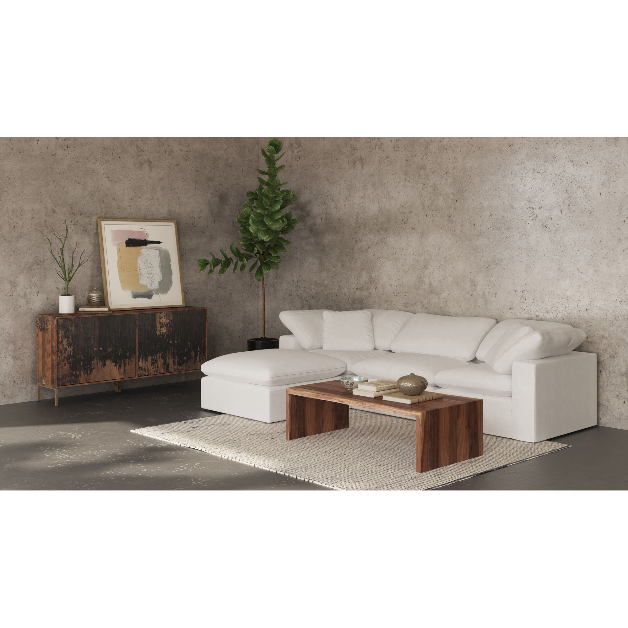 Terra - Condo Ottoman Livesmart Fabric - Cream