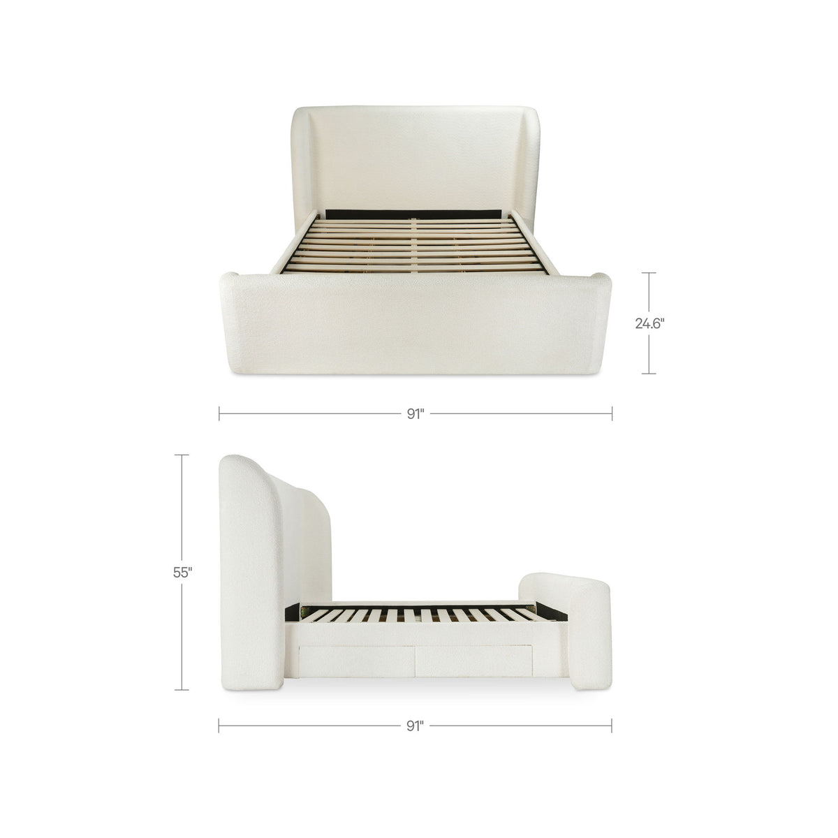 Sophia - King Bed - Cream