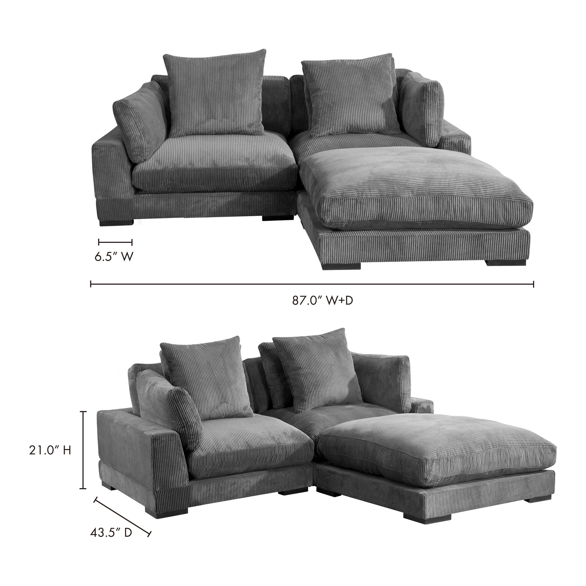 Tumble - Nook Modular Sectional - Charcoal