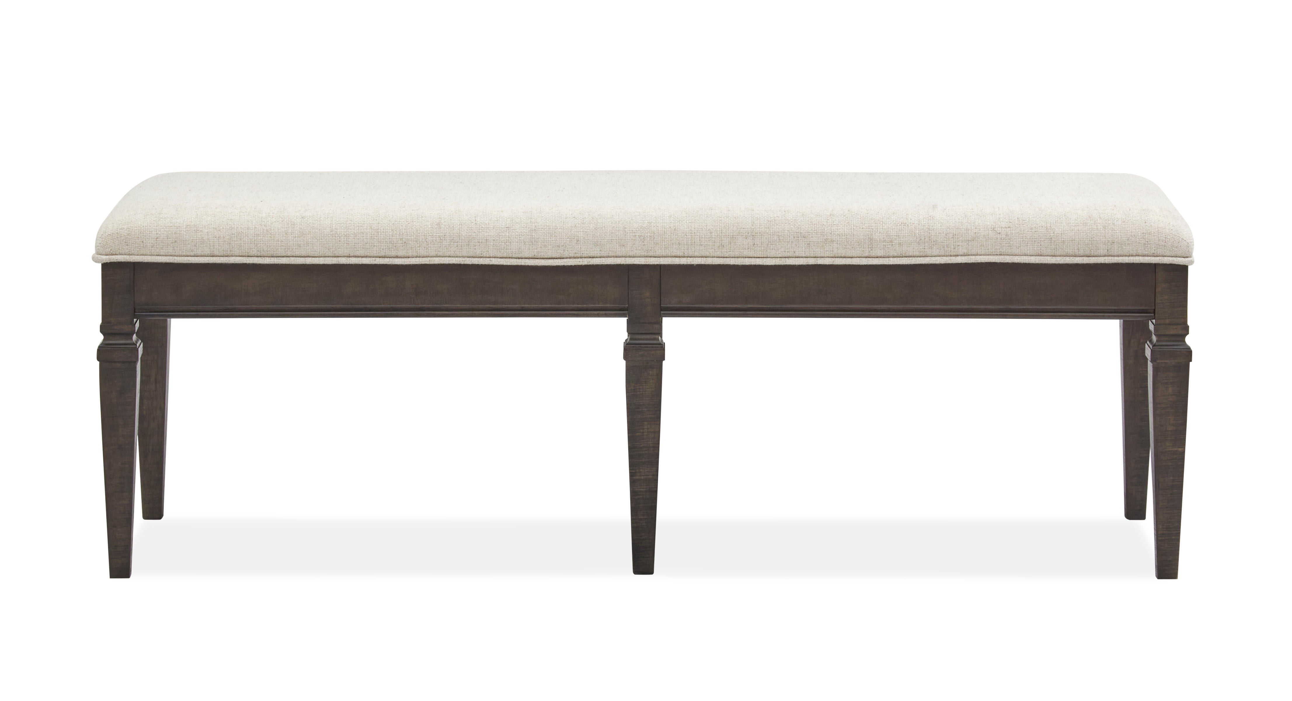 Calistoga - Bench With Upholstered Seat - Weathered Charcoal