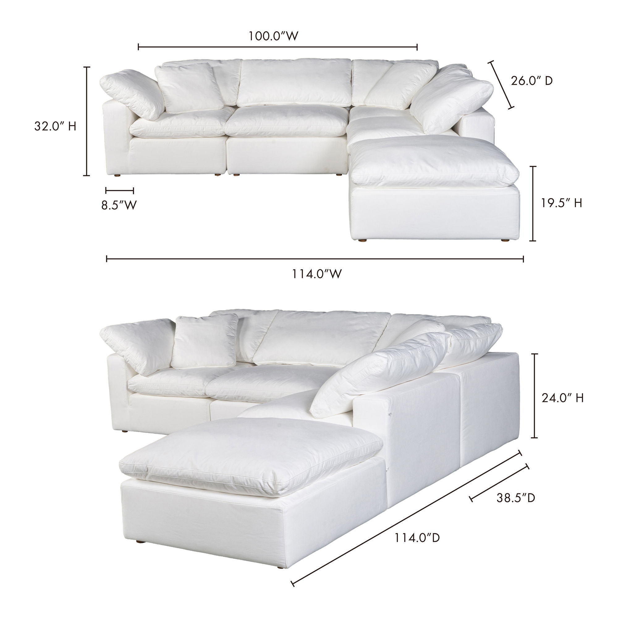 Terra - Livesmart Fabric Condo Dream Modular Sectional - Cream