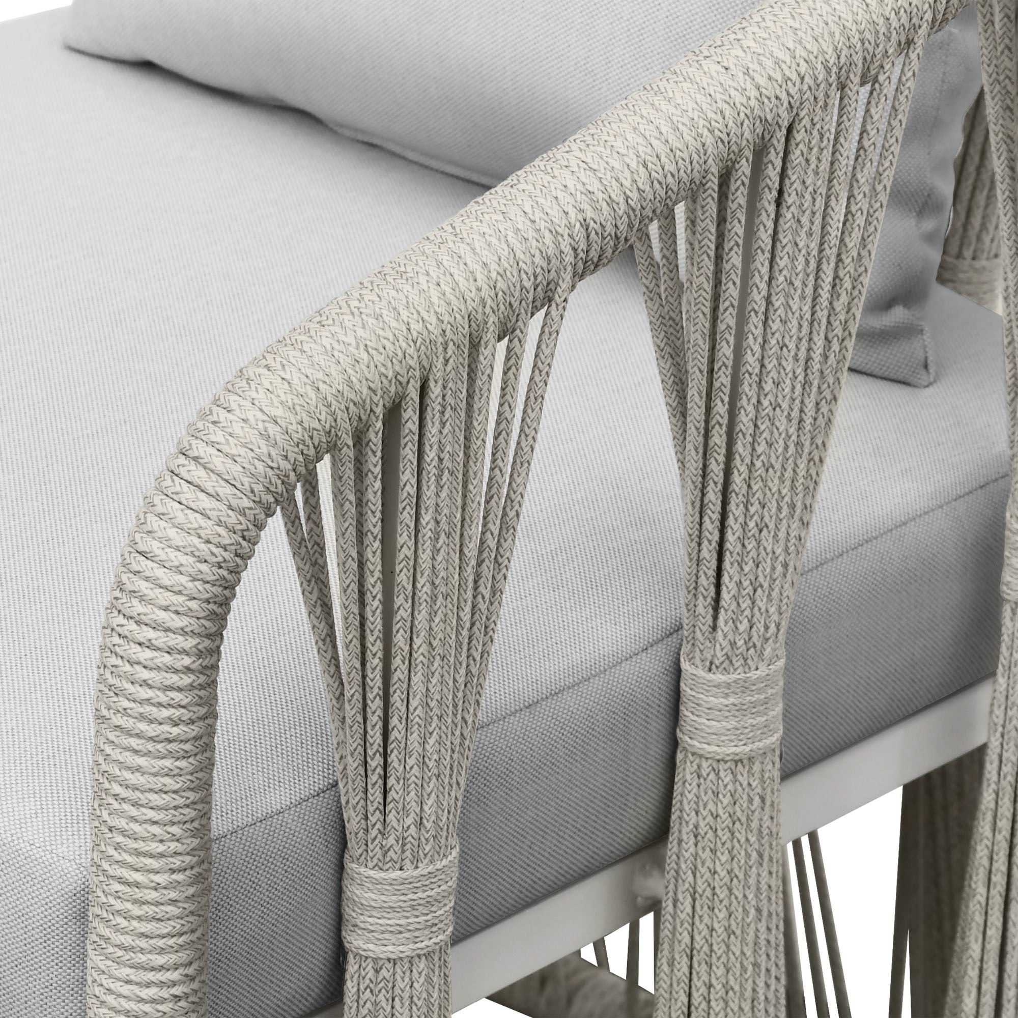 Alexa - Outdoor Dining Side Arm Chair - White