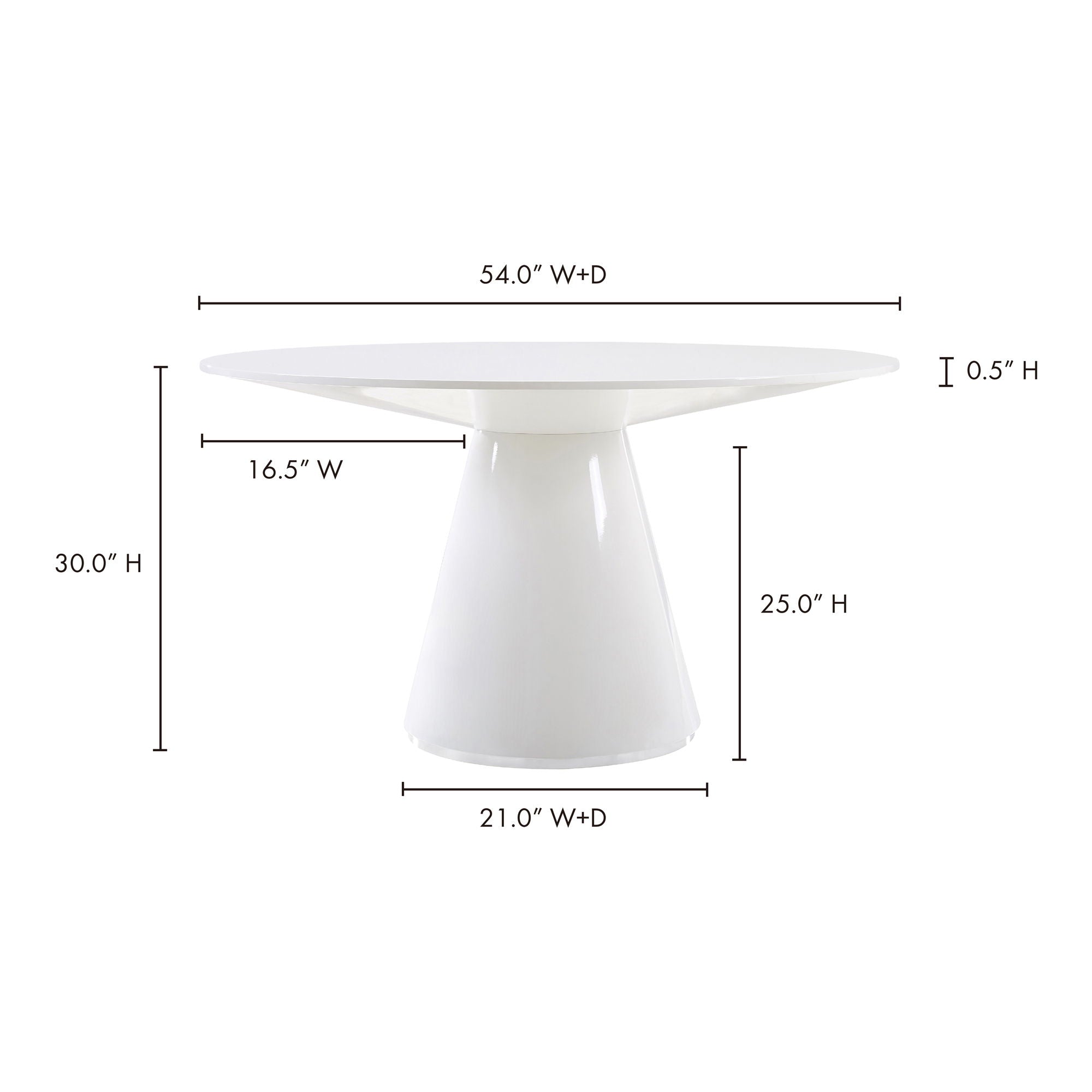 Otago - Round Dining Table - High Gloss White