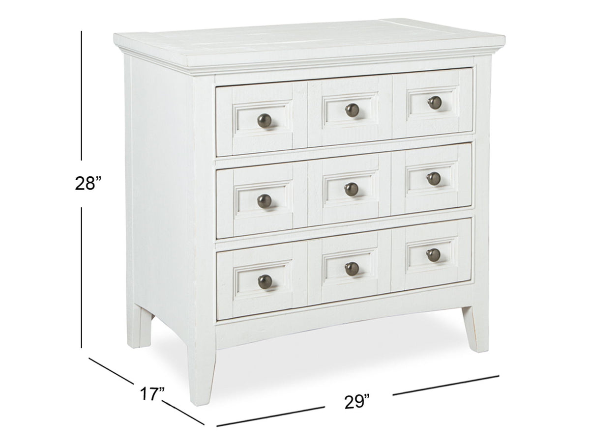 Heron Cove - Relaxed Traditional Chalk White Three Drawer Nightstand - Chalk White