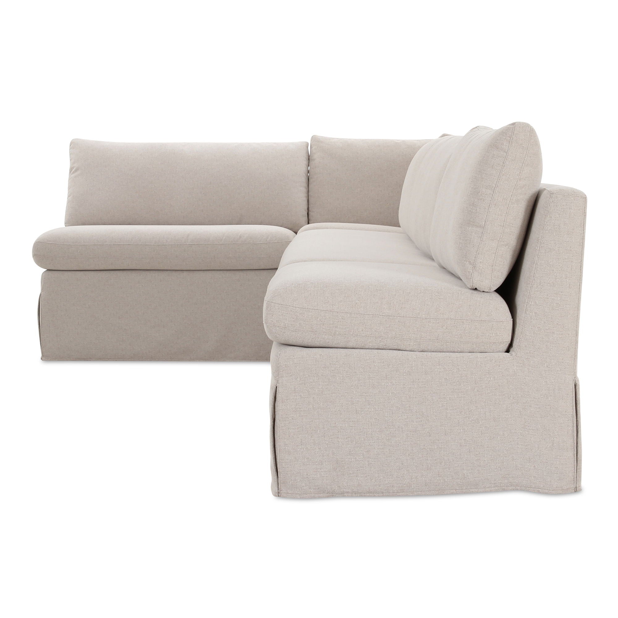 Fable - Slipcover Dining Banquette L-Shape Sectional - Beige