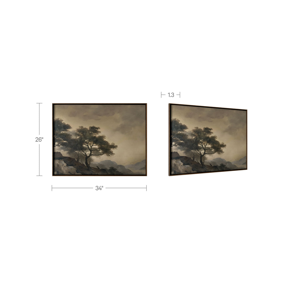 Reverie - Framed Painting - Light Brown