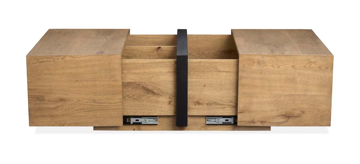 Ripley - Square Cocktail Table With Casters - Rustic Caramel