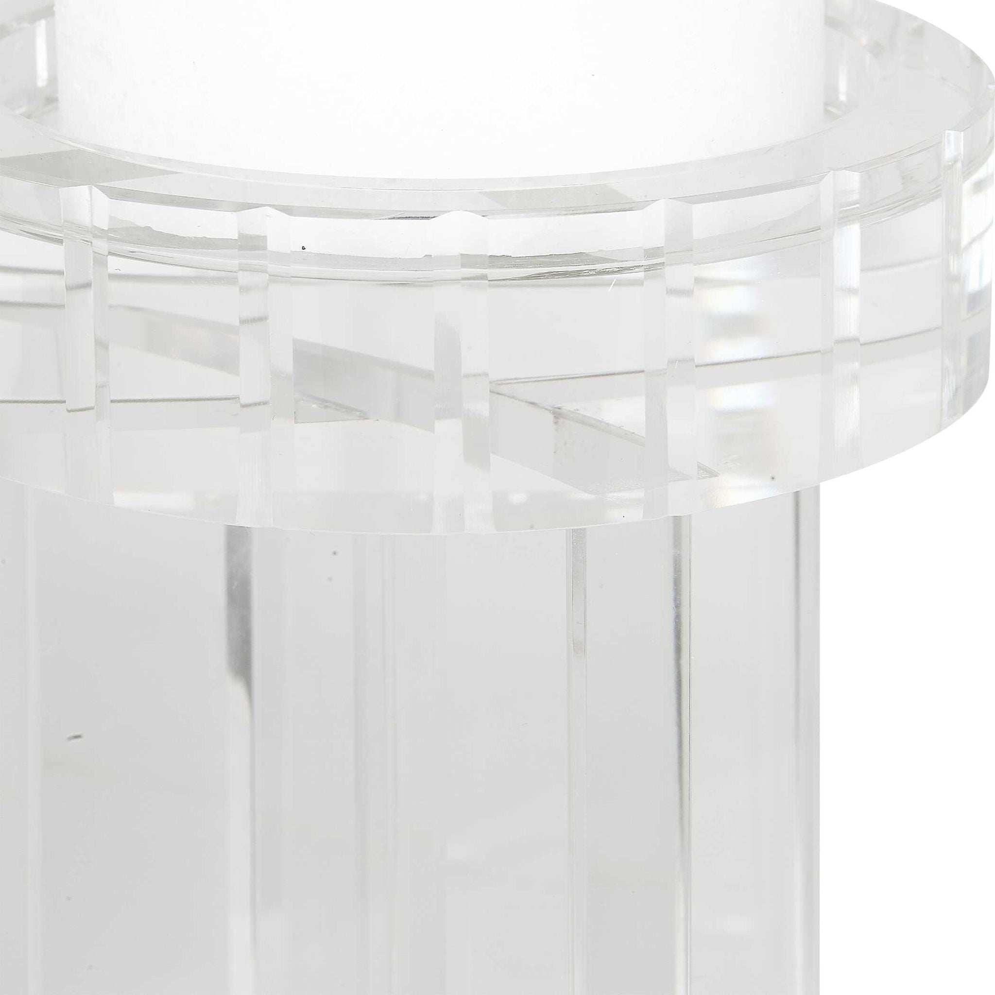 Crystal - Pillar Candleholders (Set of 2) - Silver
