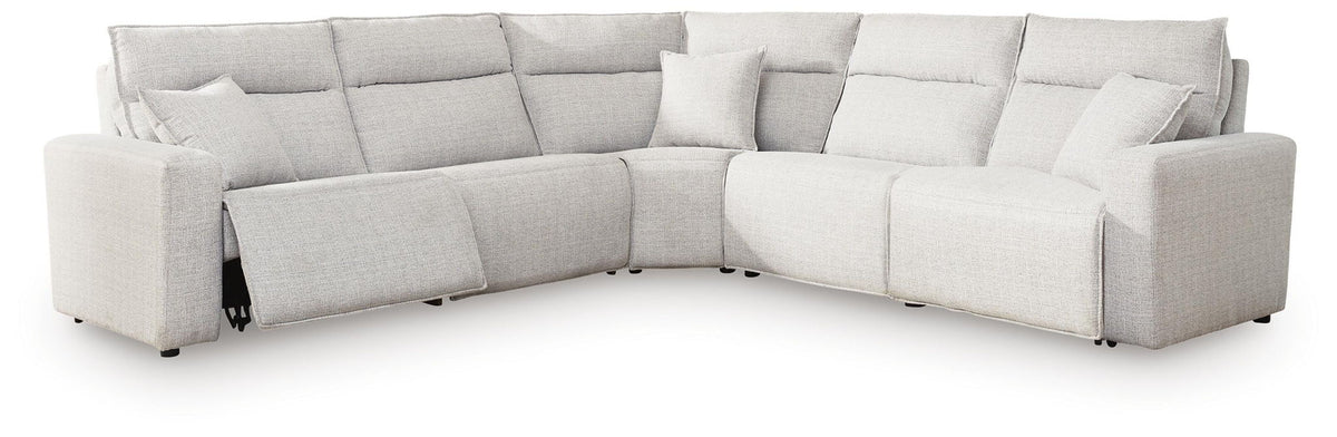 Modmax II - 5-Piece Power Reclining Sectional - Stone - Next-Gen Nuvella