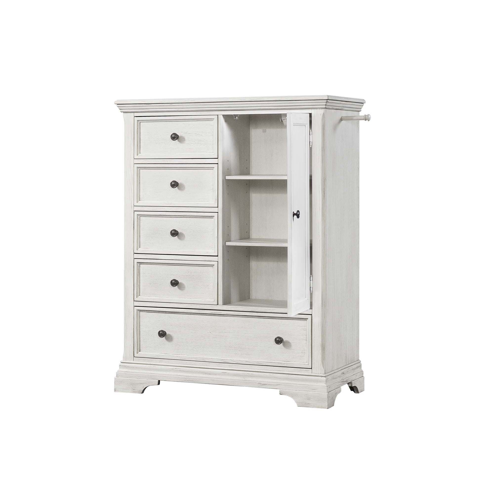 Olivia - Wood Chifferobe - Brushed White