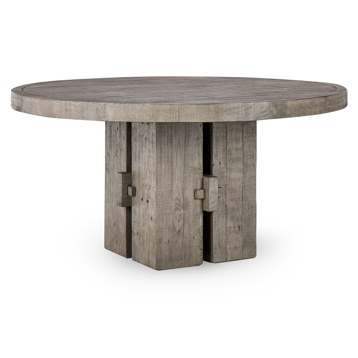 Trommald - Round Dining Table - Distressed Gray