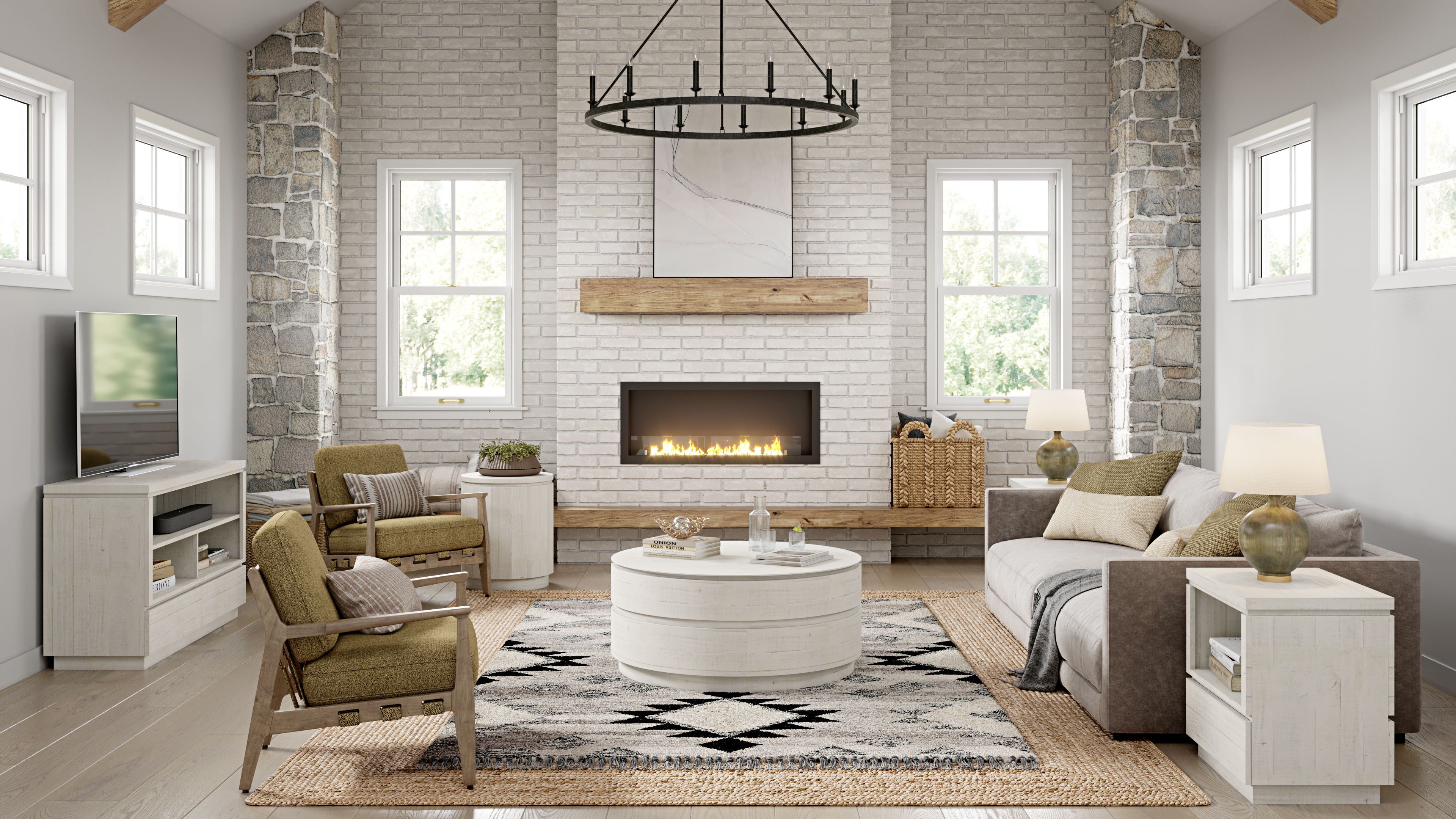 Claudette - Round Accent End Table - Alabaster