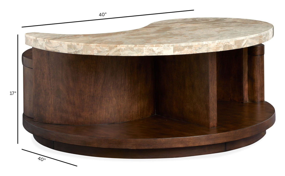 McPherson - Round Cocktail Table With Casters - Burnt Umber