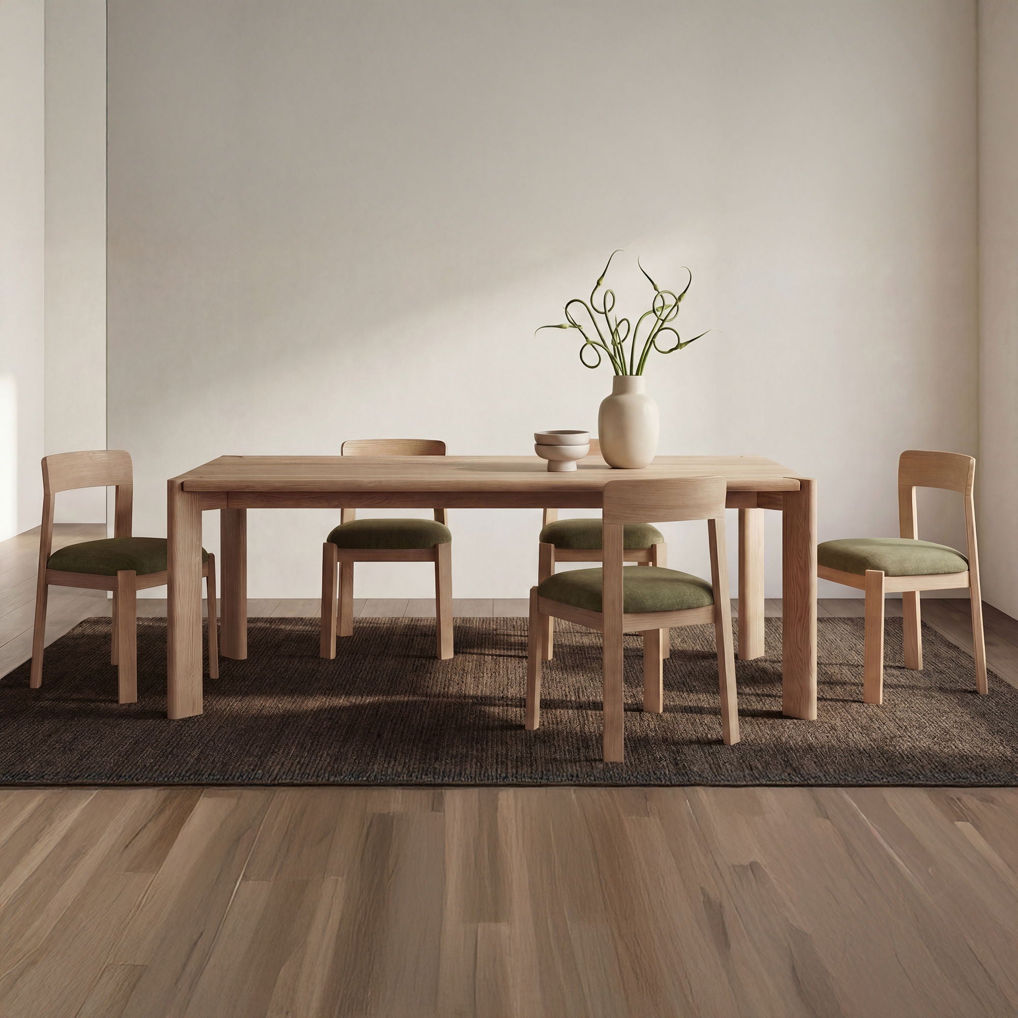 Oli - Dining Chair (Set of 2) - Dark Green / Light Brown