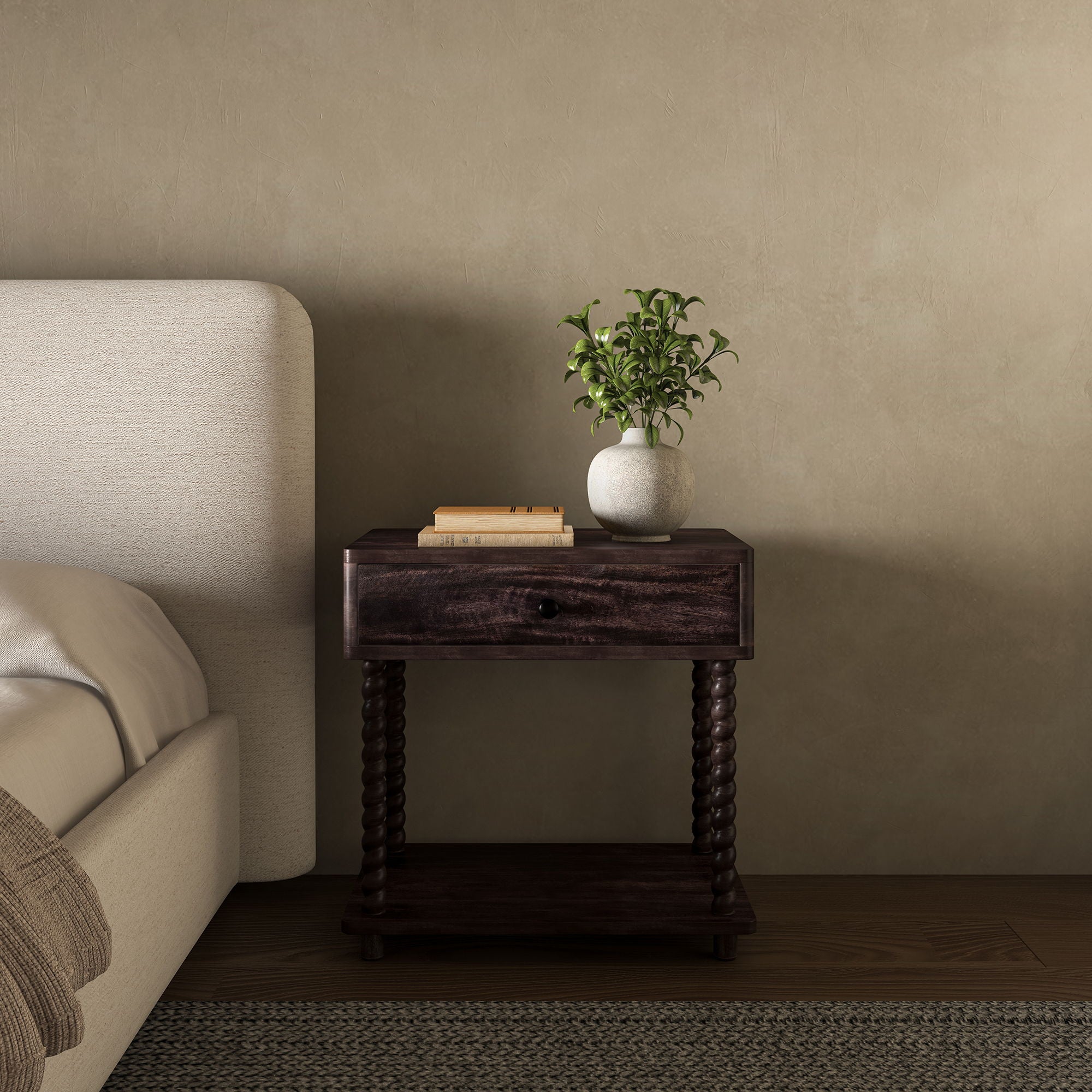 Tabitha - Nightstand - Dark Brown